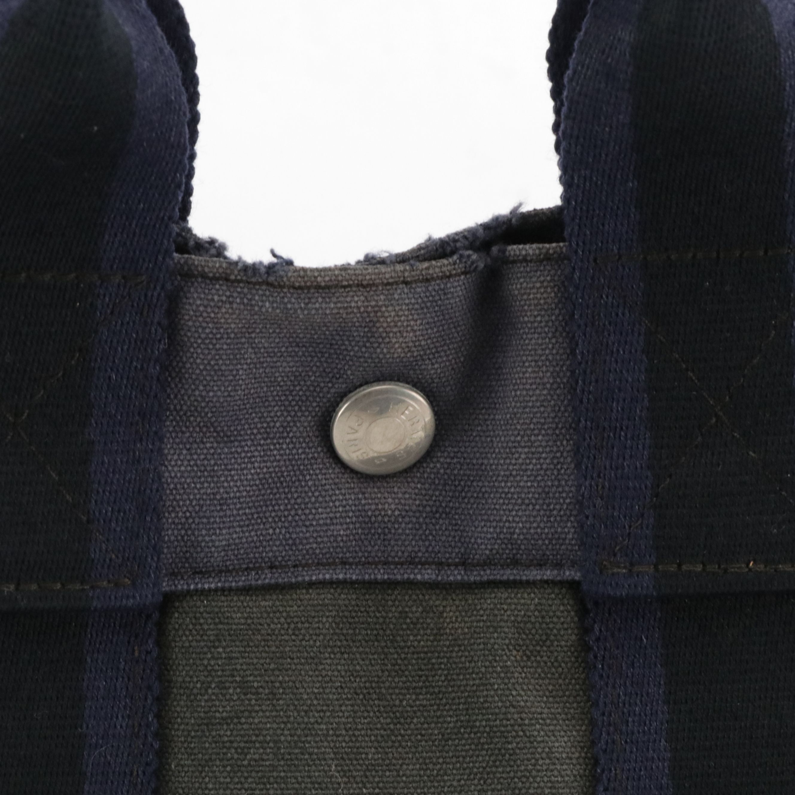 Hermès Fourre-Tout PM in Blue Cotton Canvas