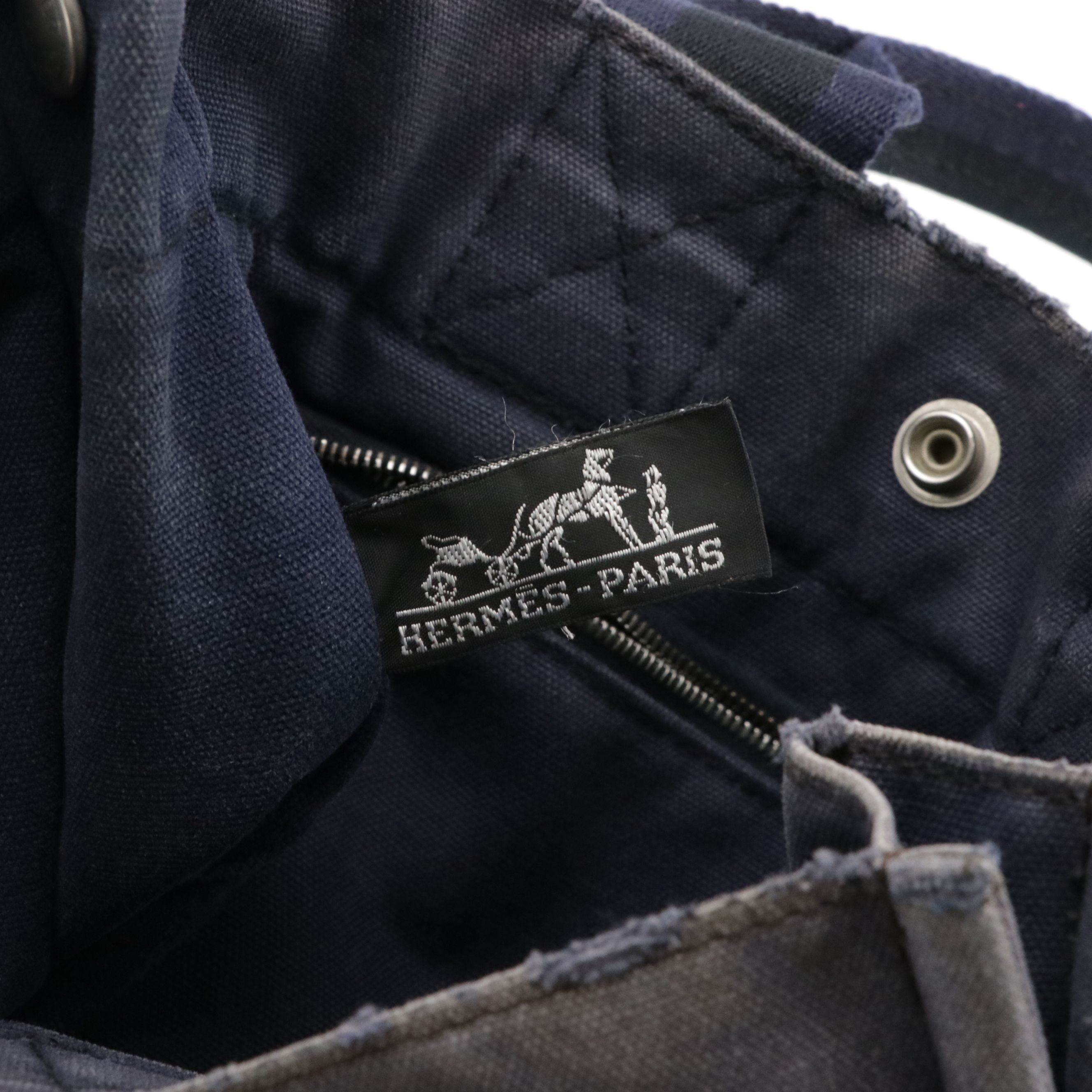 Hermès Fourre-Tout PM in Blue Cotton Canvas