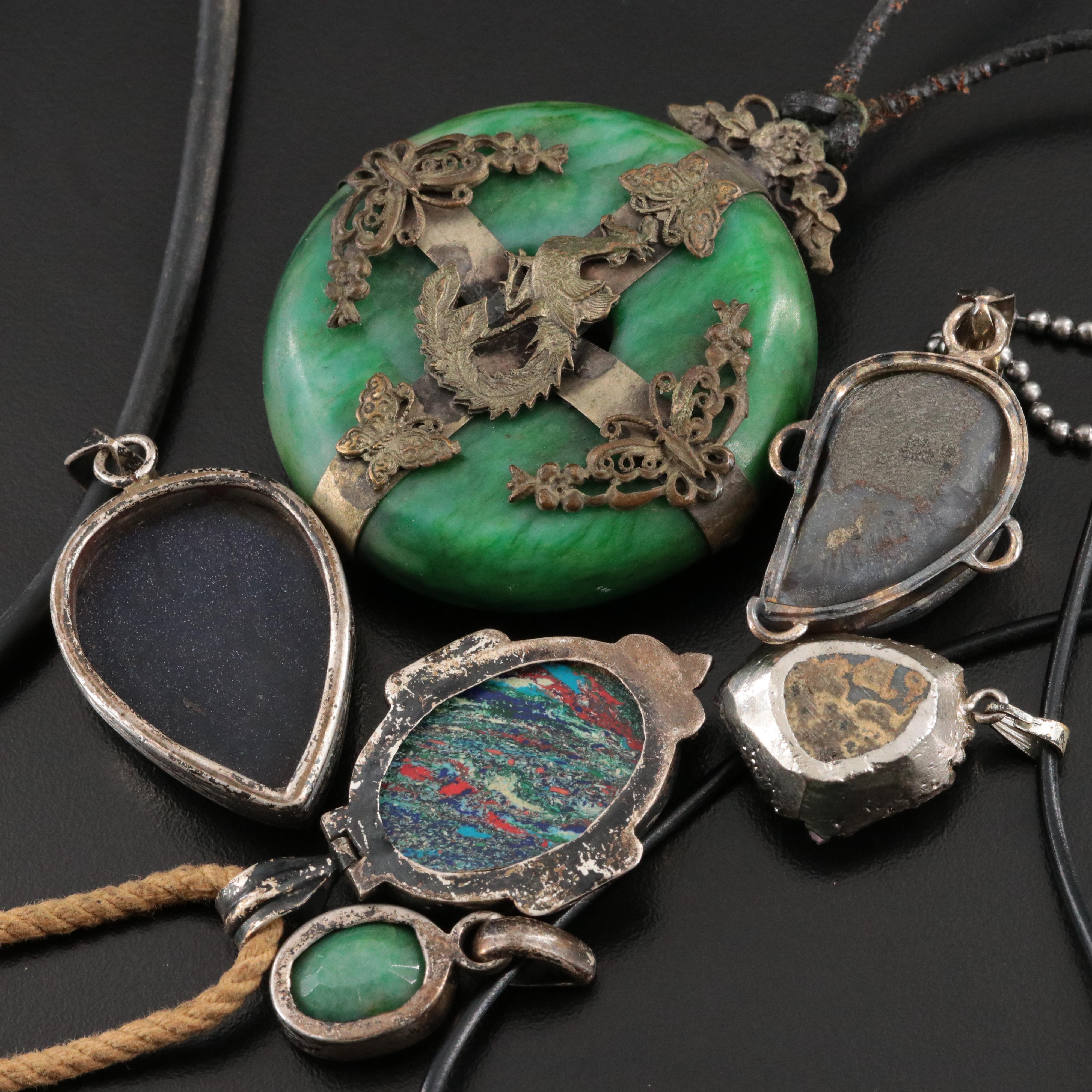 Necklace Collection Featuring Sterling, Goldstone Glass and Amethyst