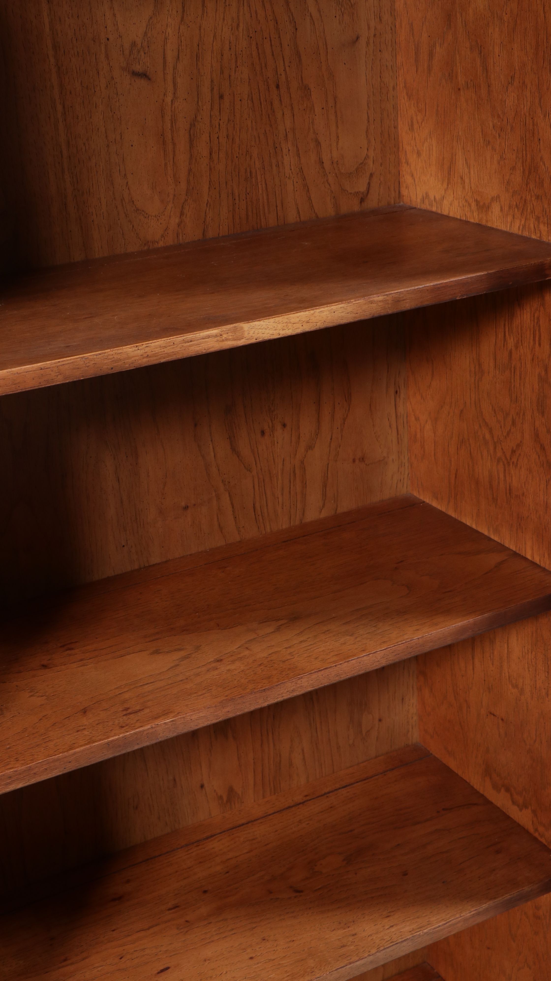 Campaign Style Walnut Display Cabinet, Mid to Late 20th Century