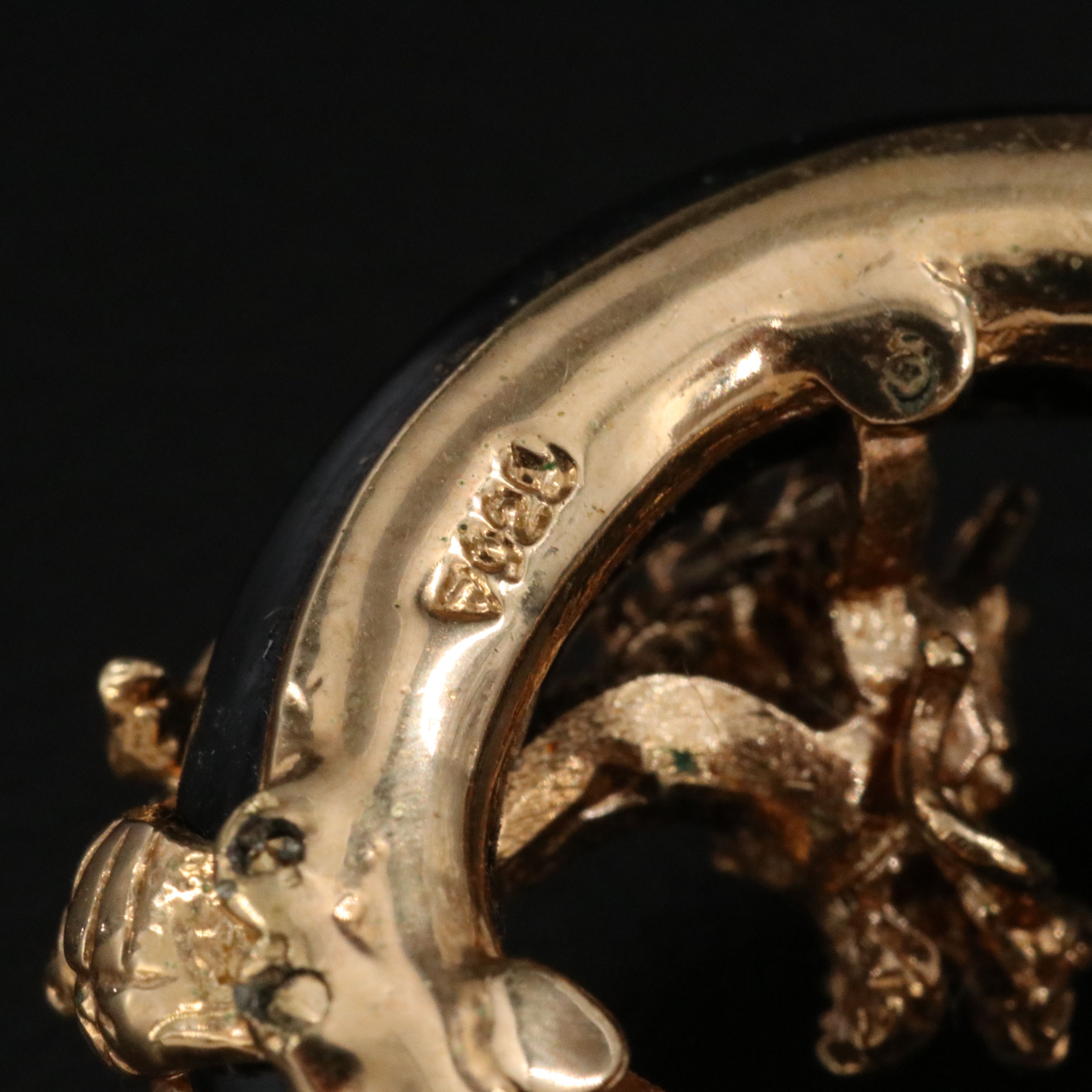 Sterling Black Onyx Dragon Pendant