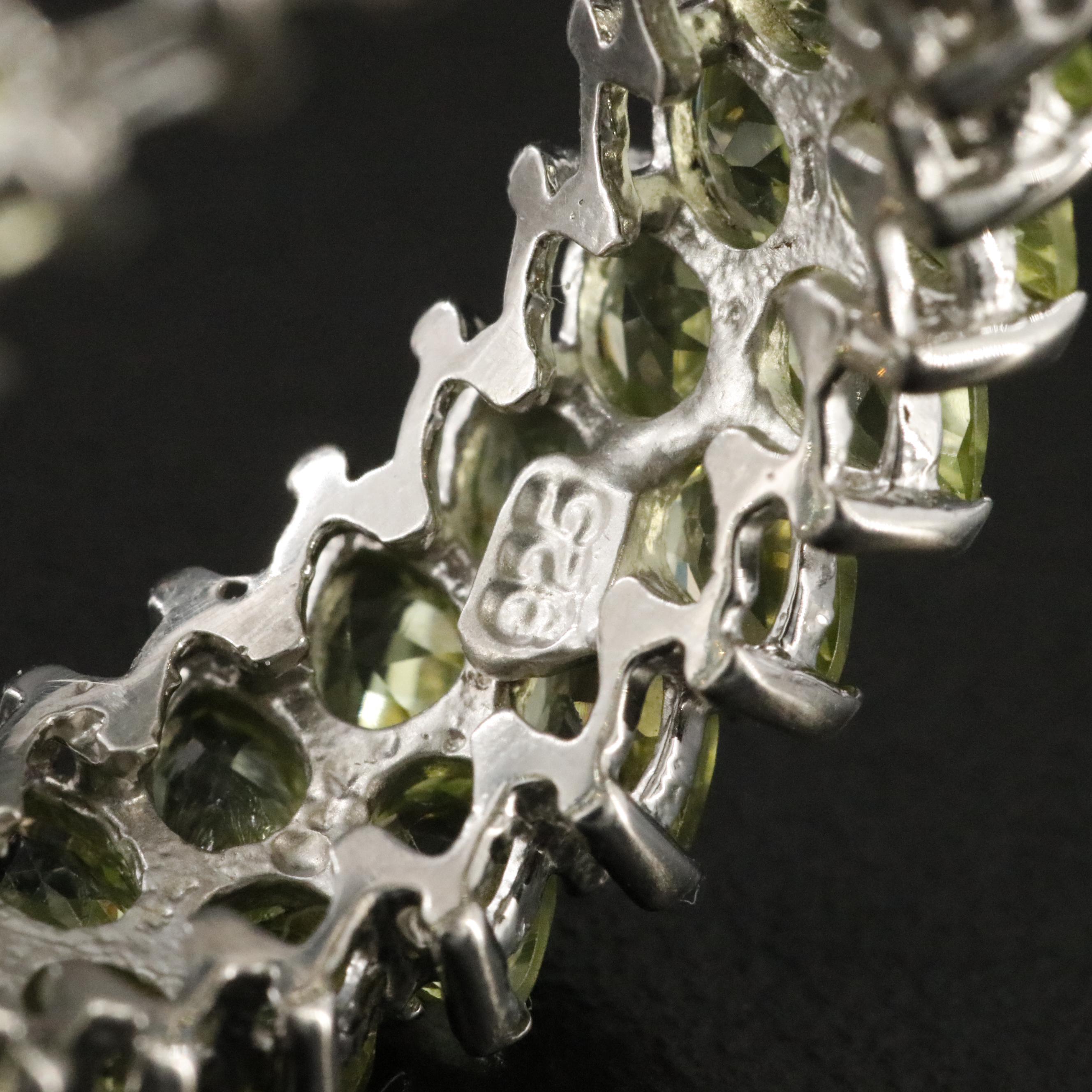 Sterling Peridot Eternity Band