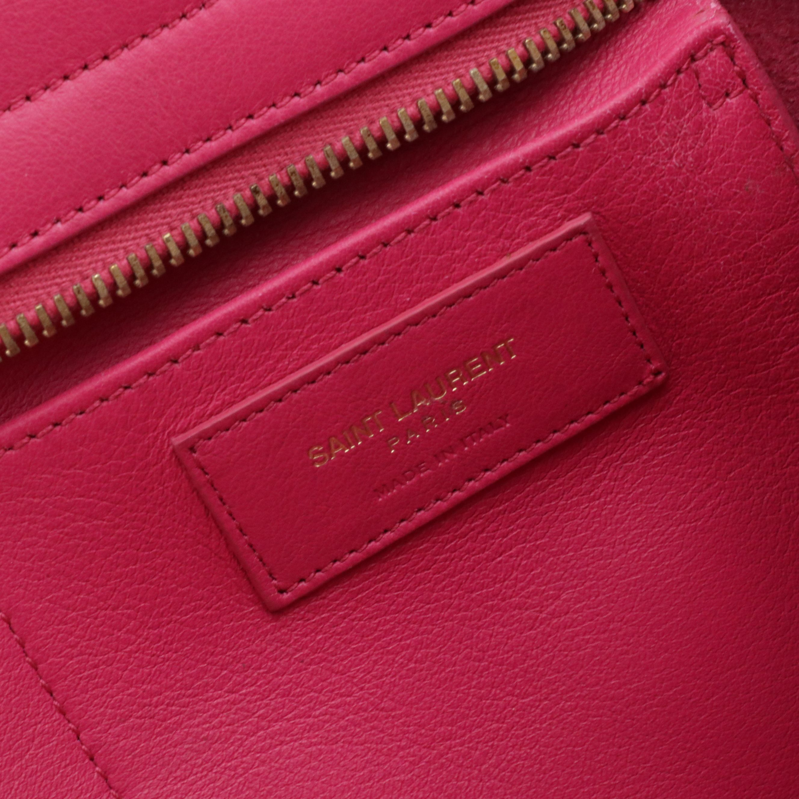 Saint Laurent Two Way Bag in Pink Leather