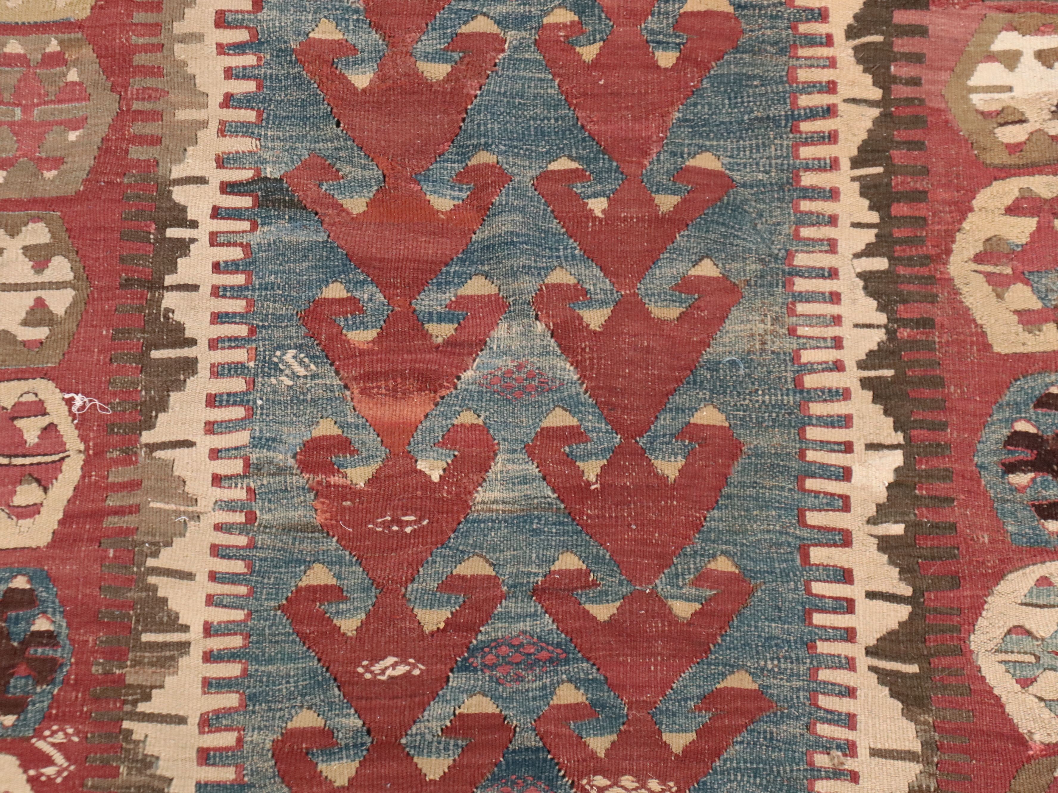 3'10 x 15'11 Handwoven Turkish Kilim Long Rug