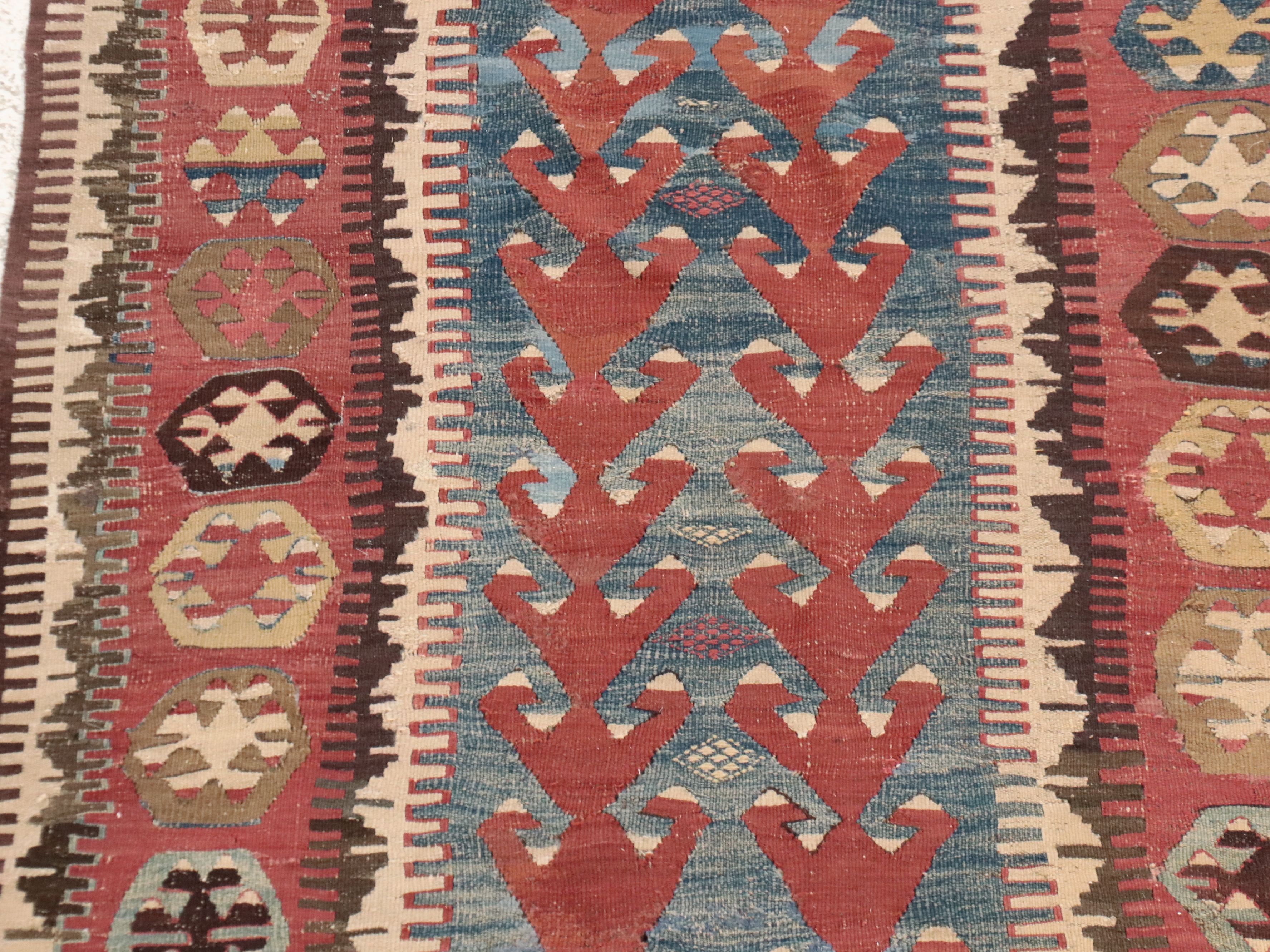 3'10 x 15'11 Handwoven Turkish Kilim Long Rug