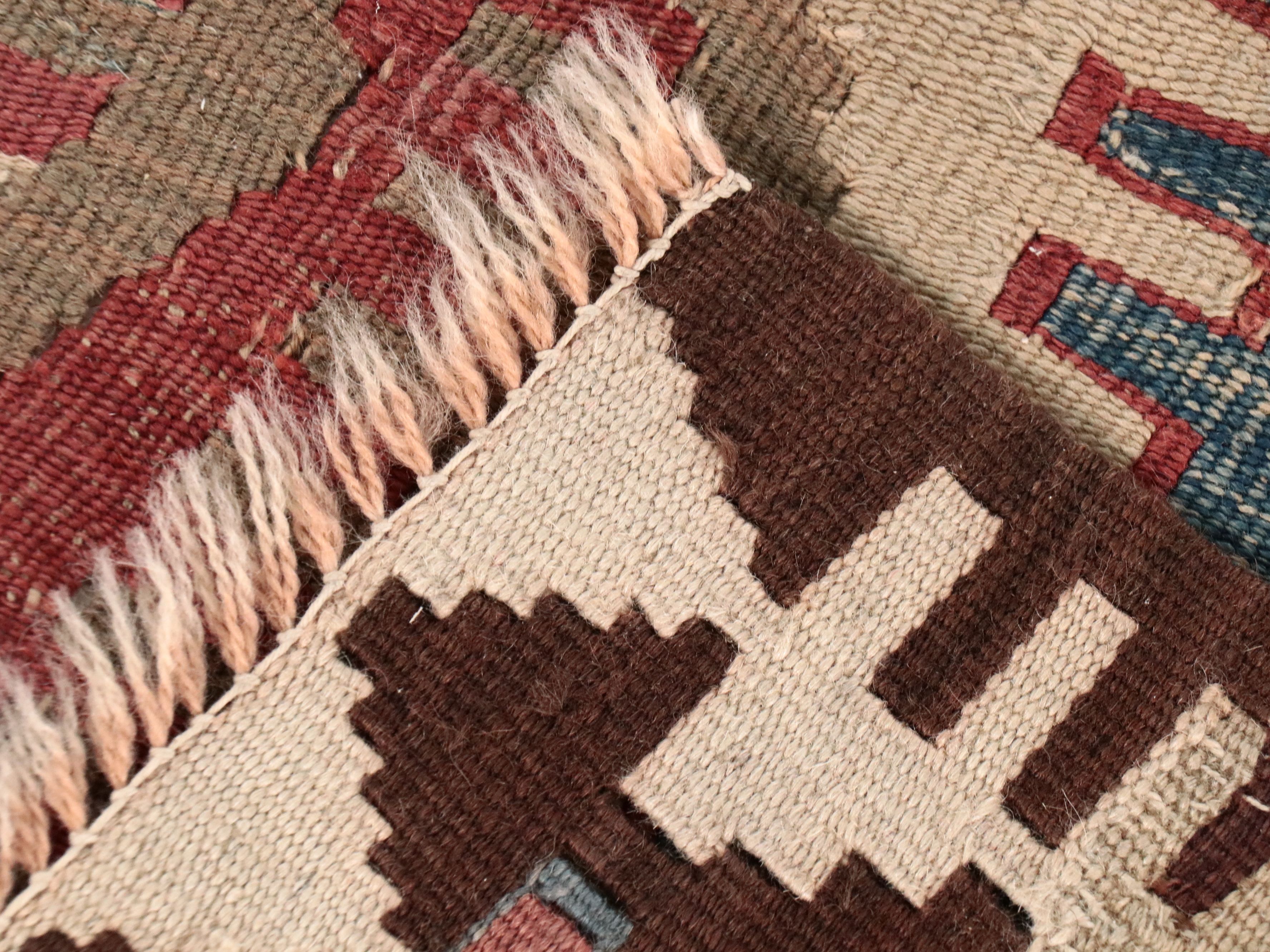 3'10 x 15'11 Handwoven Turkish Kilim Long Rug