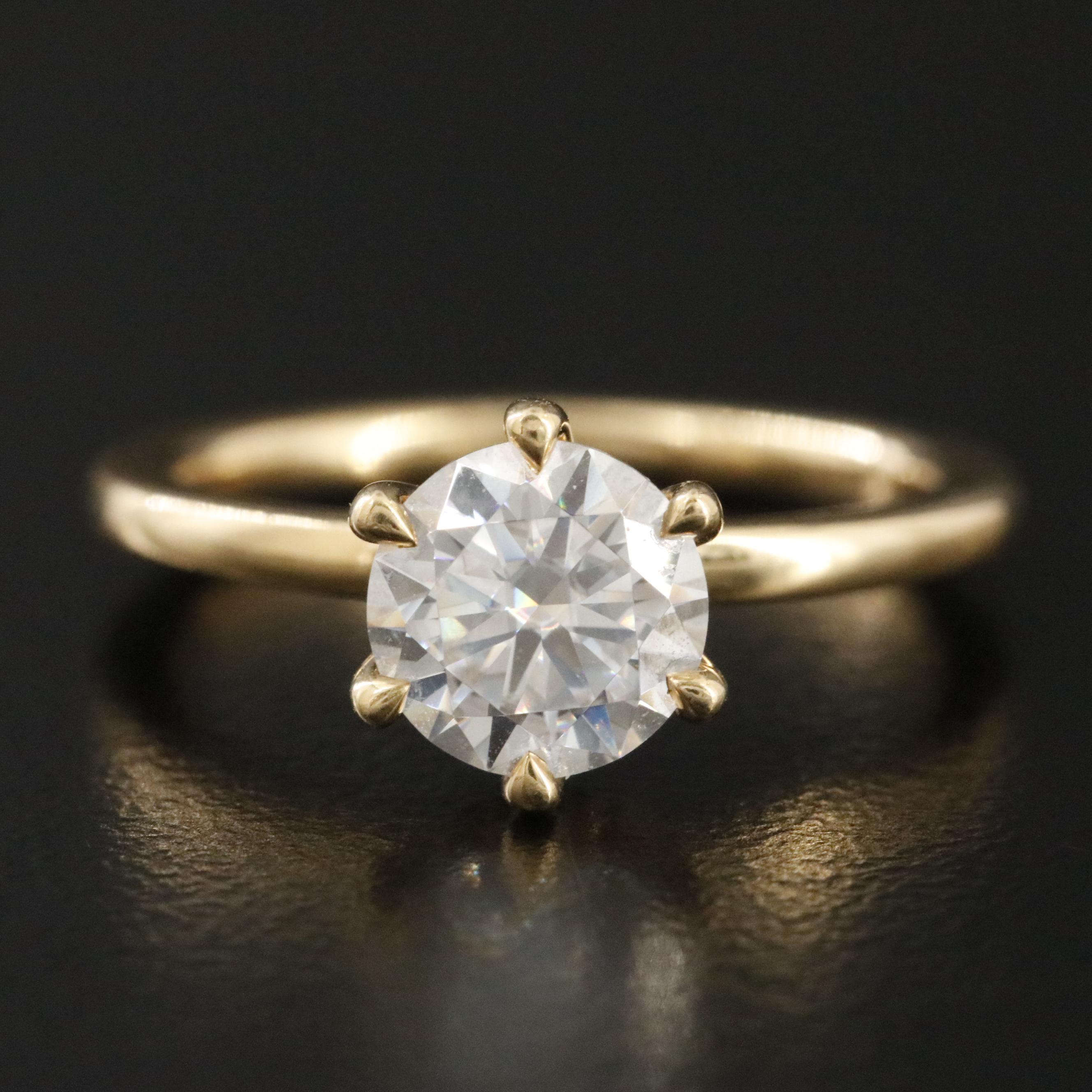 18K Moissanite Ring with Hidden Lab Grown Diamond Halo