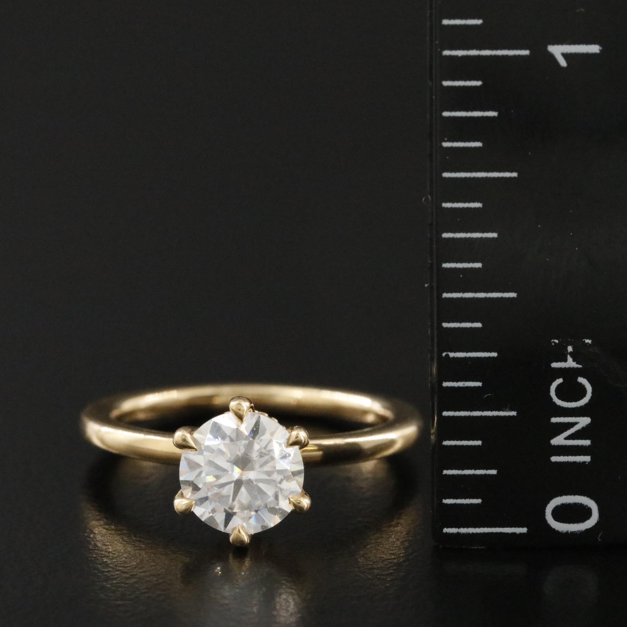 18K Moissanite Ring with Hidden Lab Grown Diamond Halo