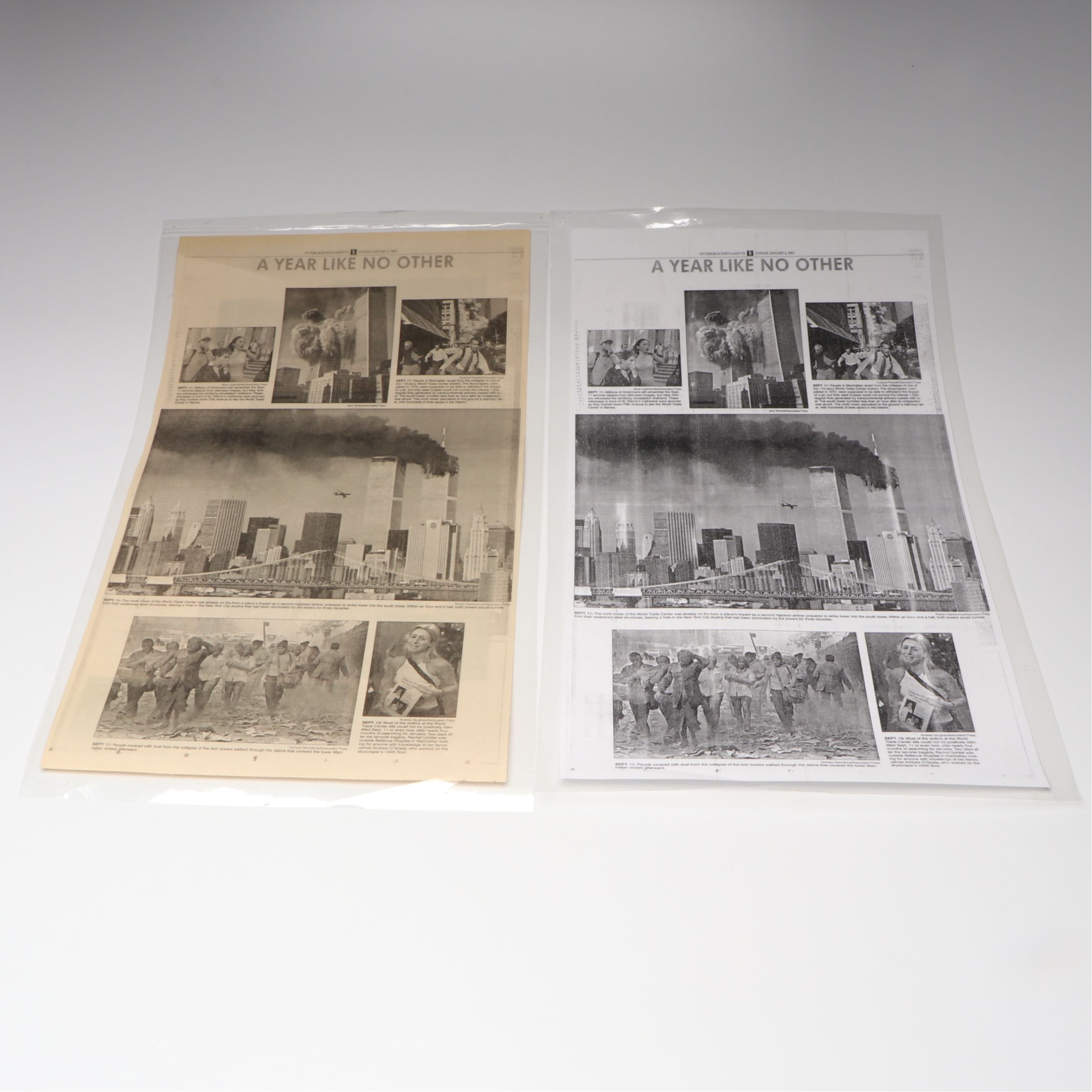 "Pittsburgh Post-Gazette" January 6, 2002, Issue Featuring Story on 9/11