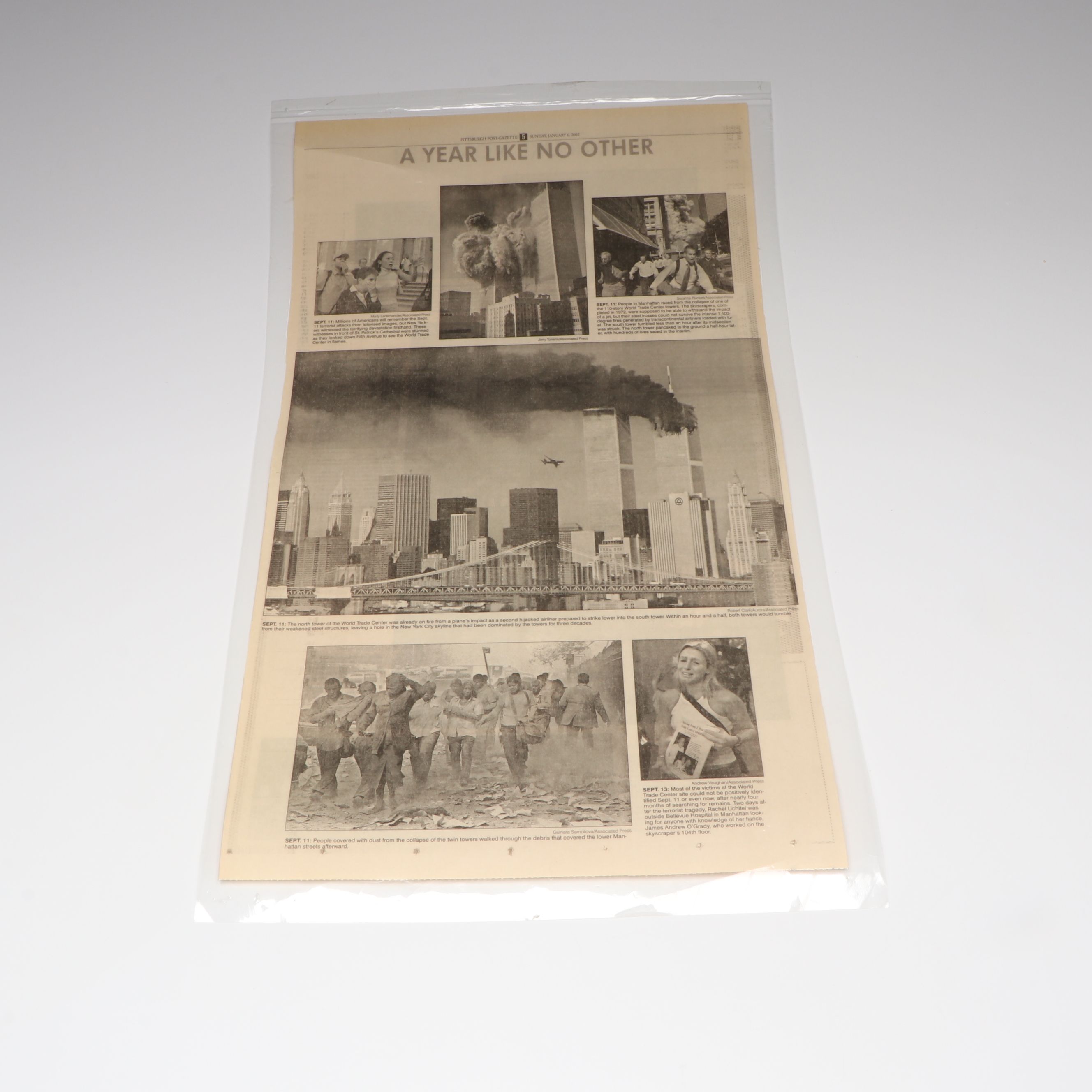 "Pittsburgh Post-Gazette" January 6, 2002, Issue Featuring Story on 9/11