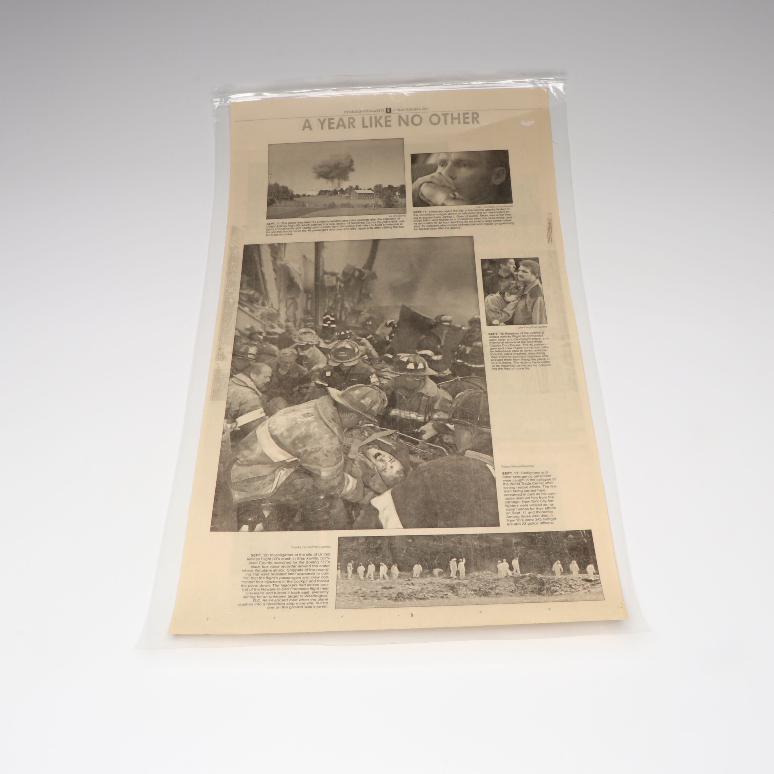 "Pittsburgh Post-Gazette" January 6, 2002, Issue Featuring Story on 9/11