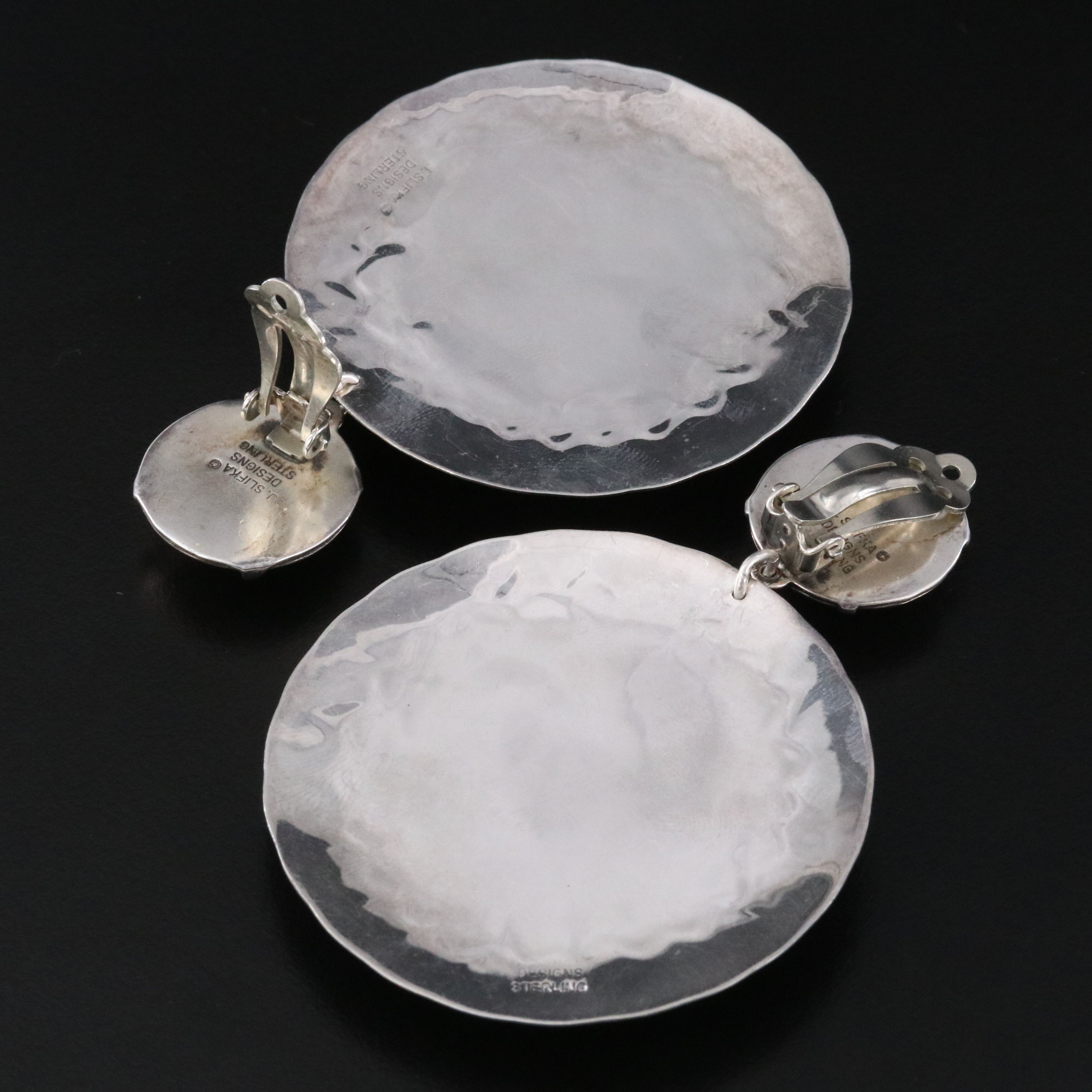 Joan Slifka Designs Sterling Turquoise Star Disc Earrings