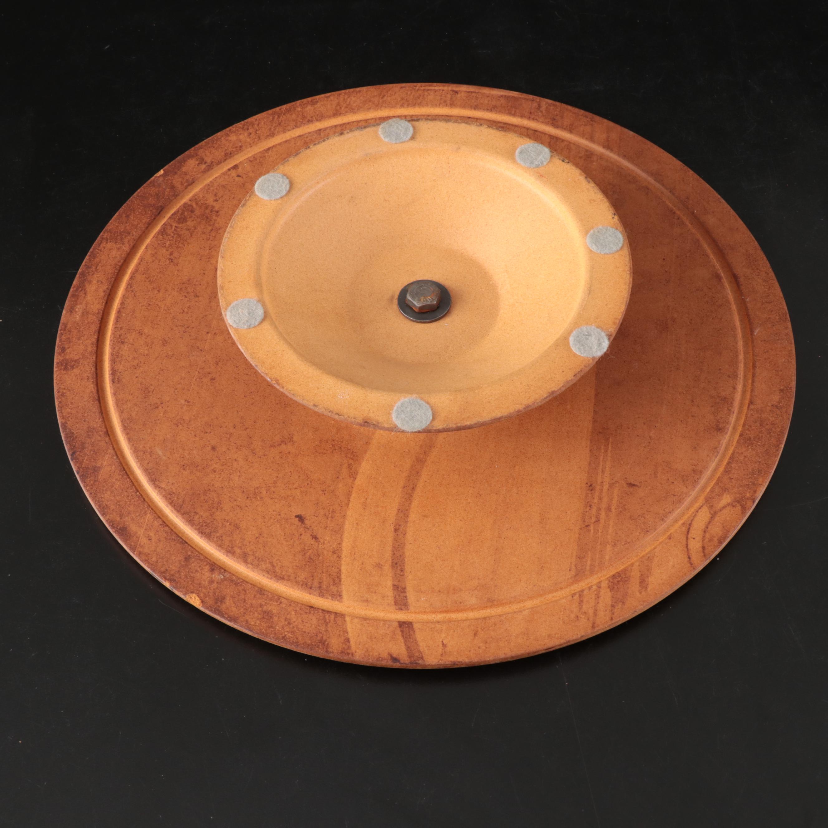 California Pottery Art Deco Style Turquoise and White Ceramic Lazy Susan Server