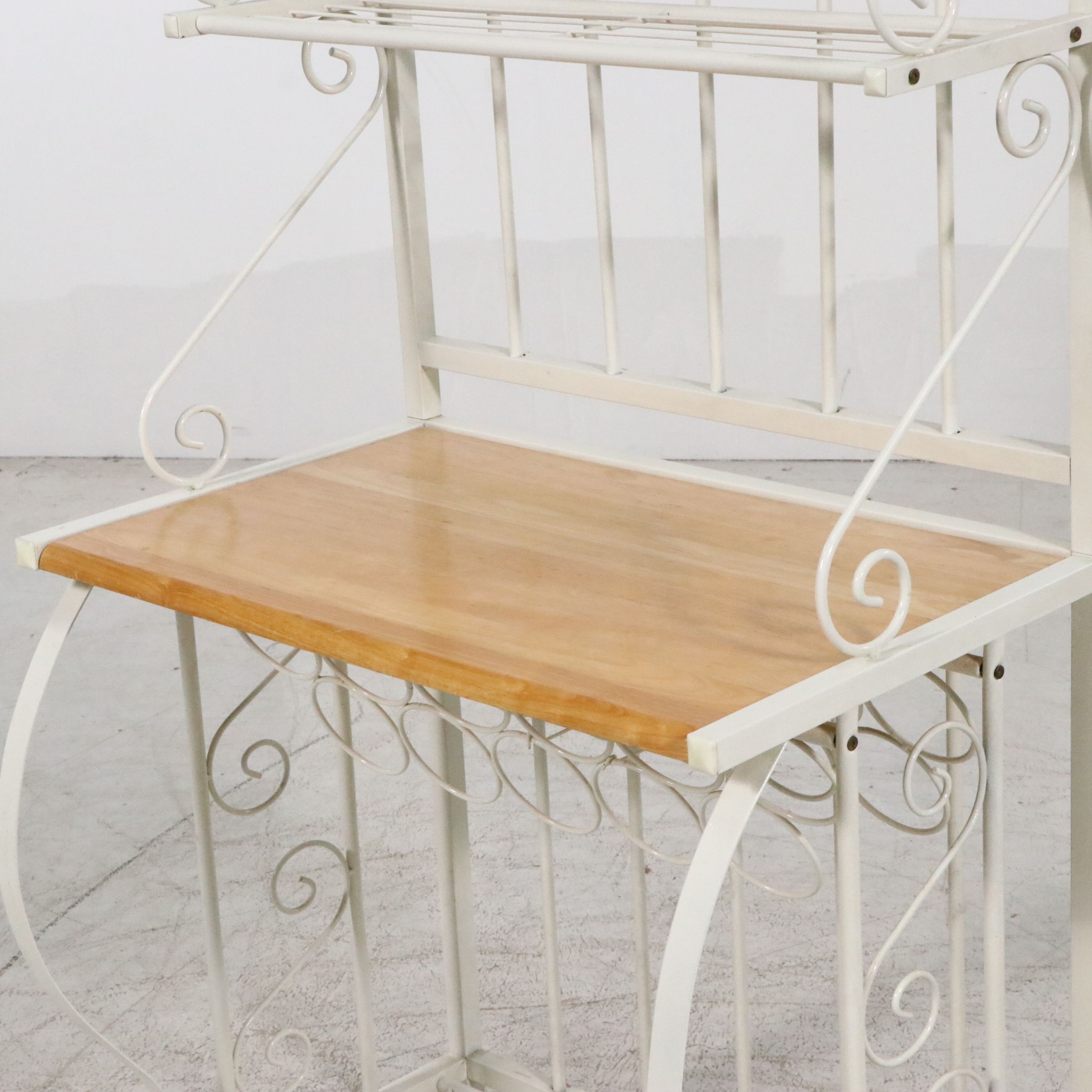 Modern Victorian Style Painted Metal Baker's Rack