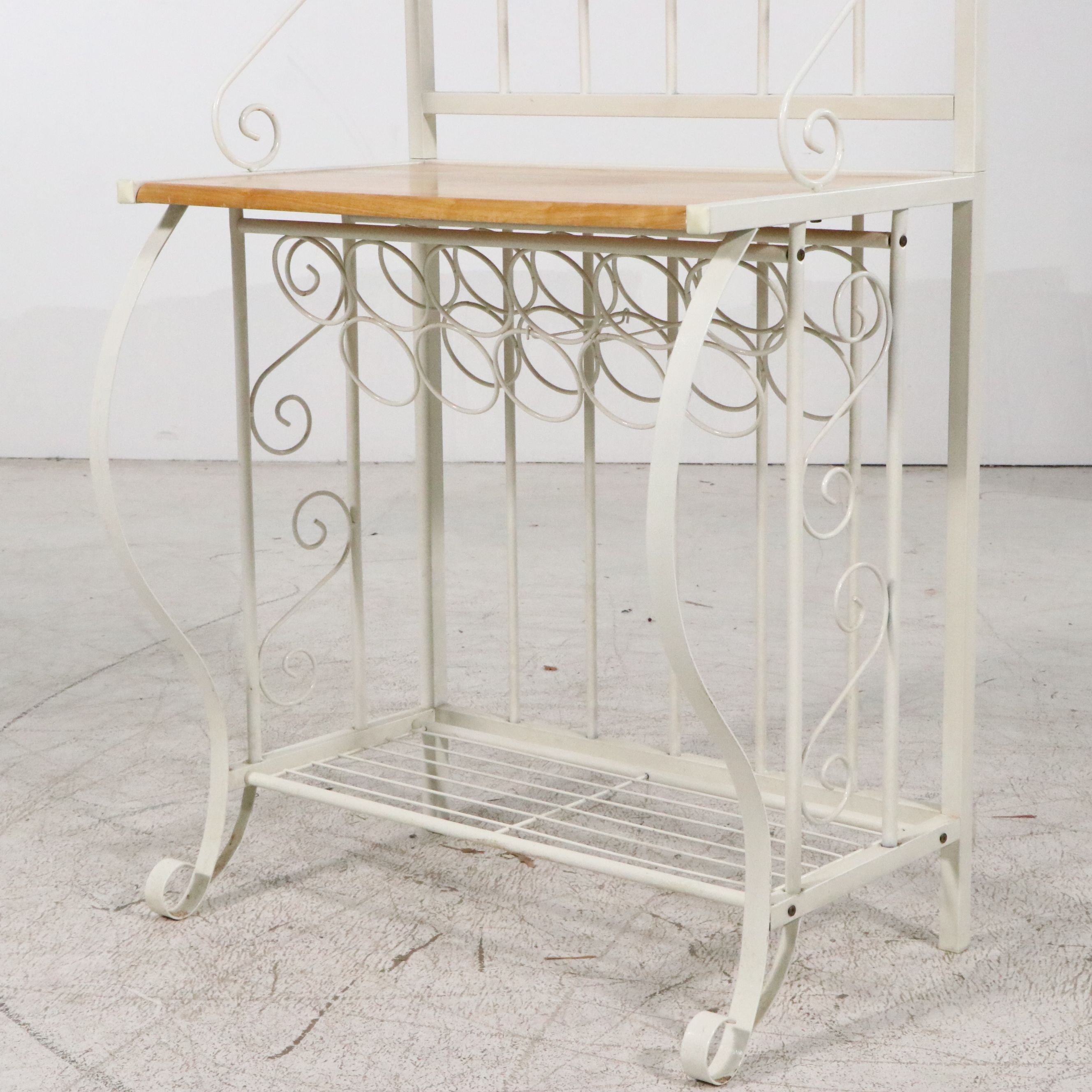 Modern Victorian Style Painted Metal Baker's Rack