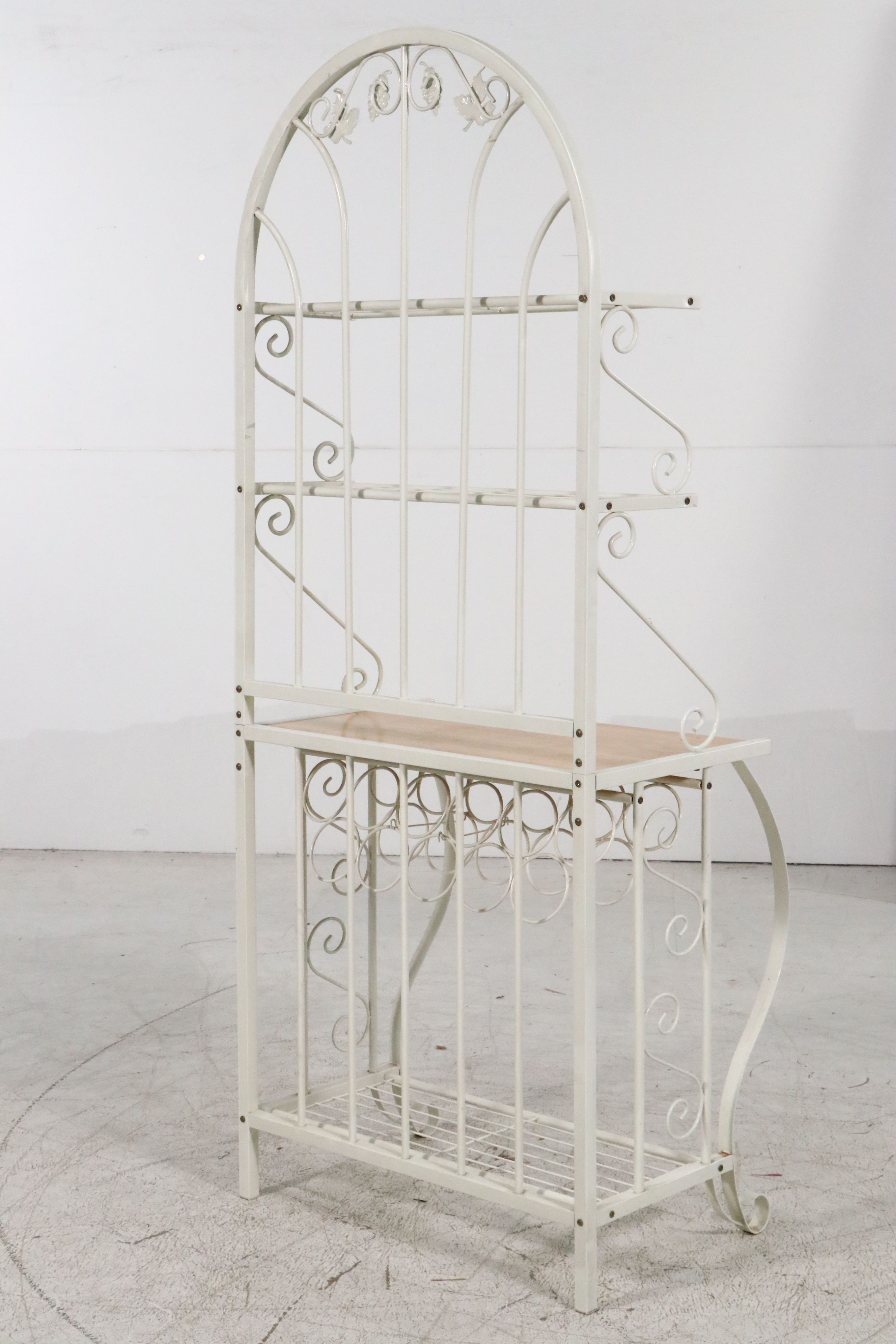 Modern Victorian Style Painted Metal Baker's Rack