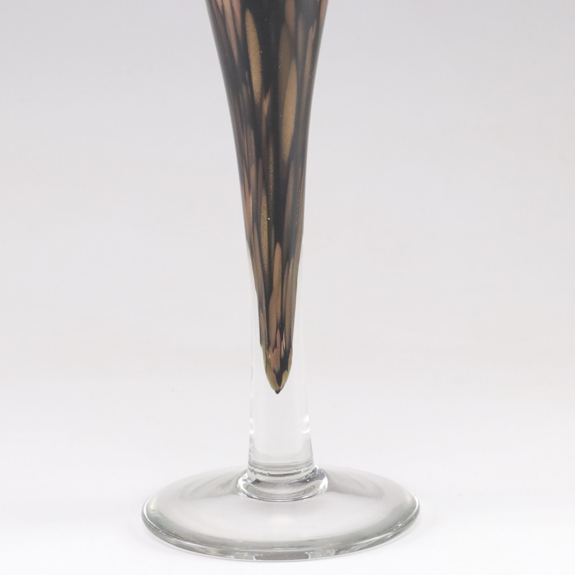 Murano Style Tortoise and Mottled Art Glass Candlesticks