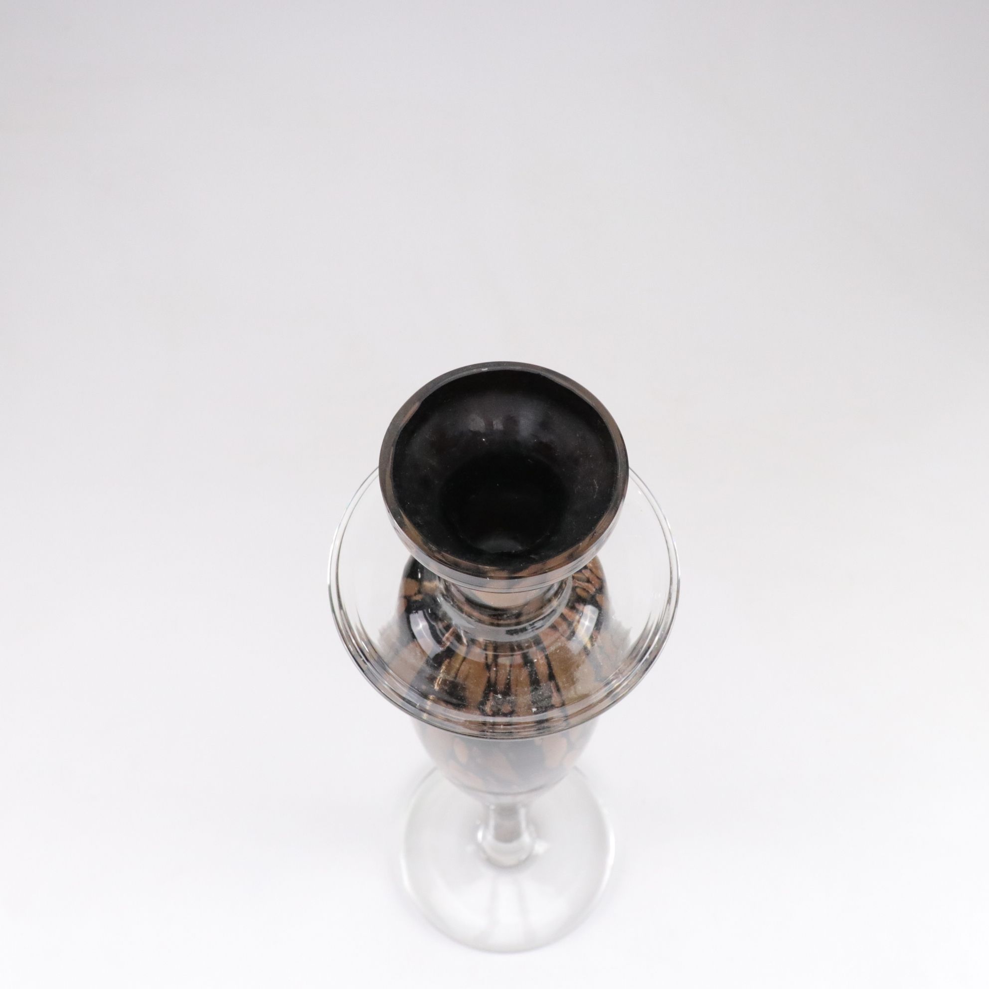 Murano Style Tortoise and Mottled Art Glass Candlesticks