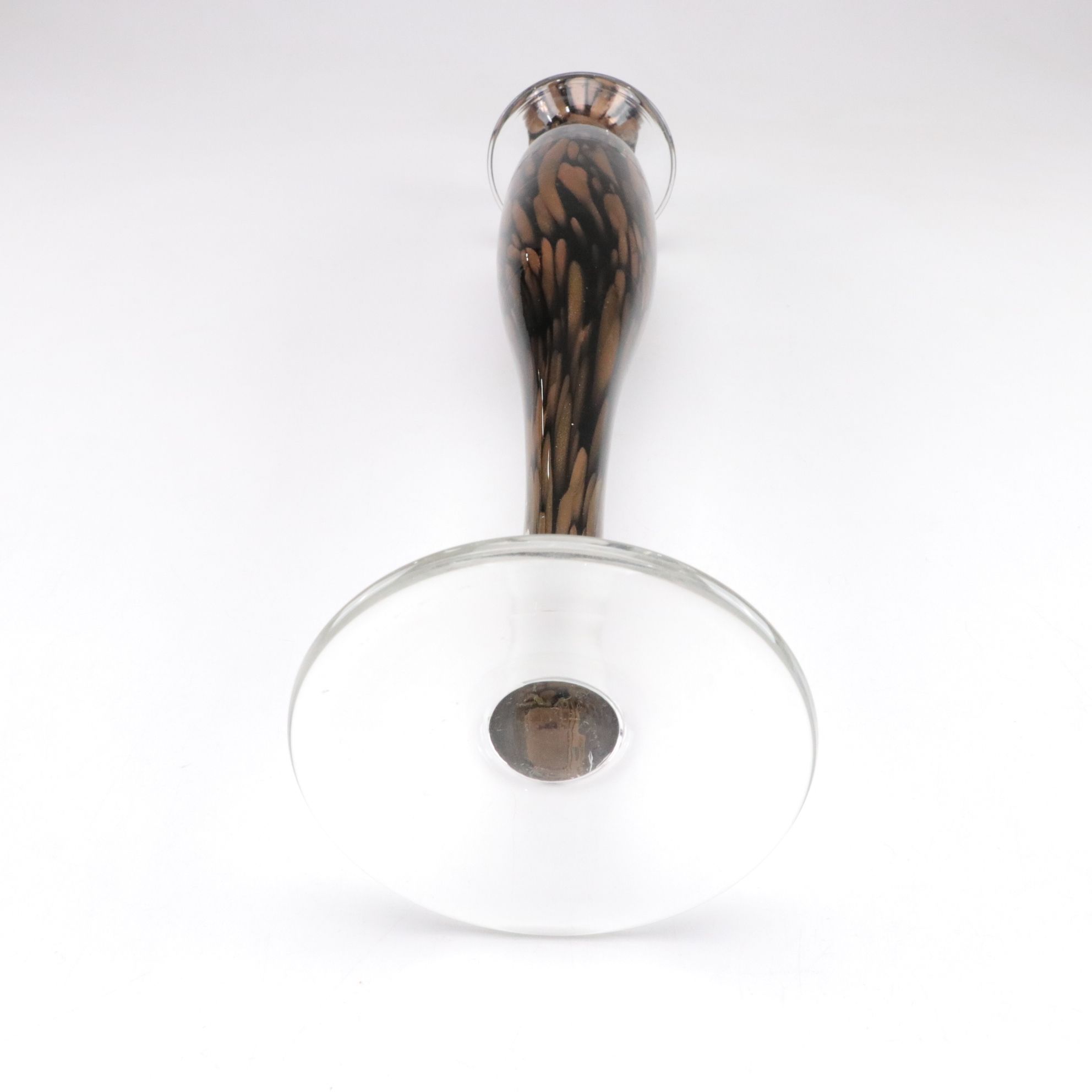 Murano Style Tortoise and Mottled Art Glass Candlesticks