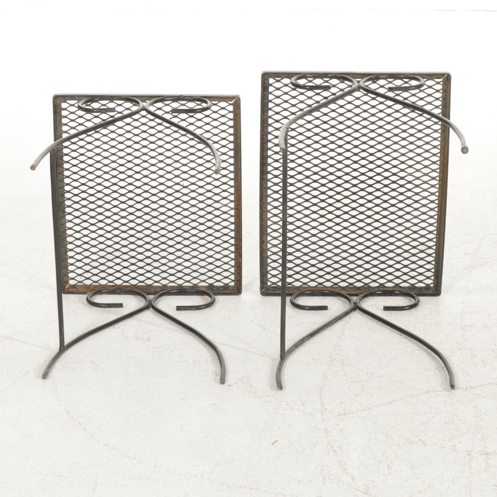Metal Mesh Patio Glider Loveseat, Bar Cart, and Side Tables