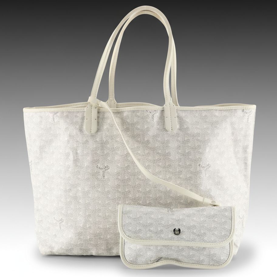 Goyard Saint Louis GM Reversible Tote Bag in White Coated Canvas