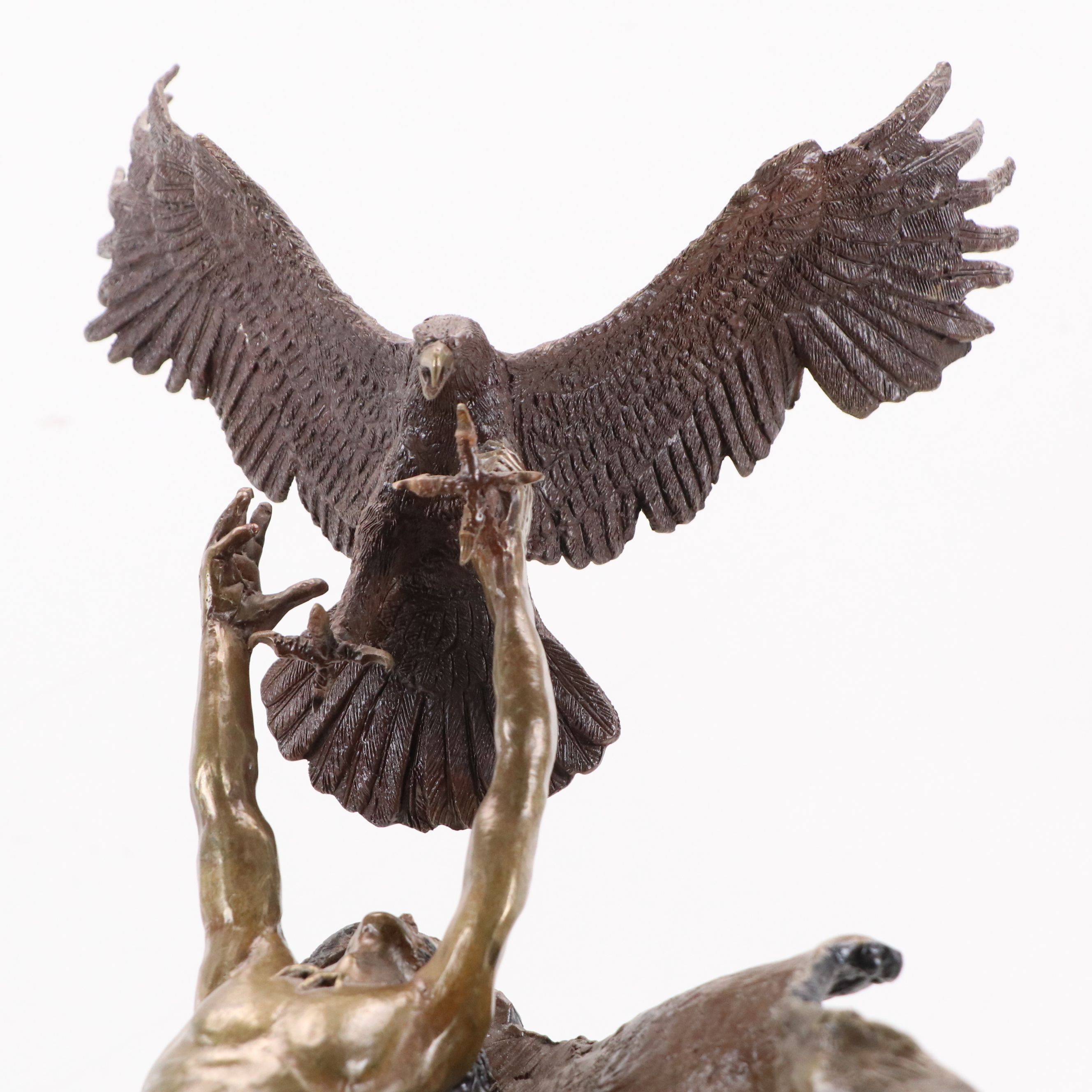 Wally Shoop Cast Bronze Sculpture "Spirit I (Eagle Catcher)," 1986