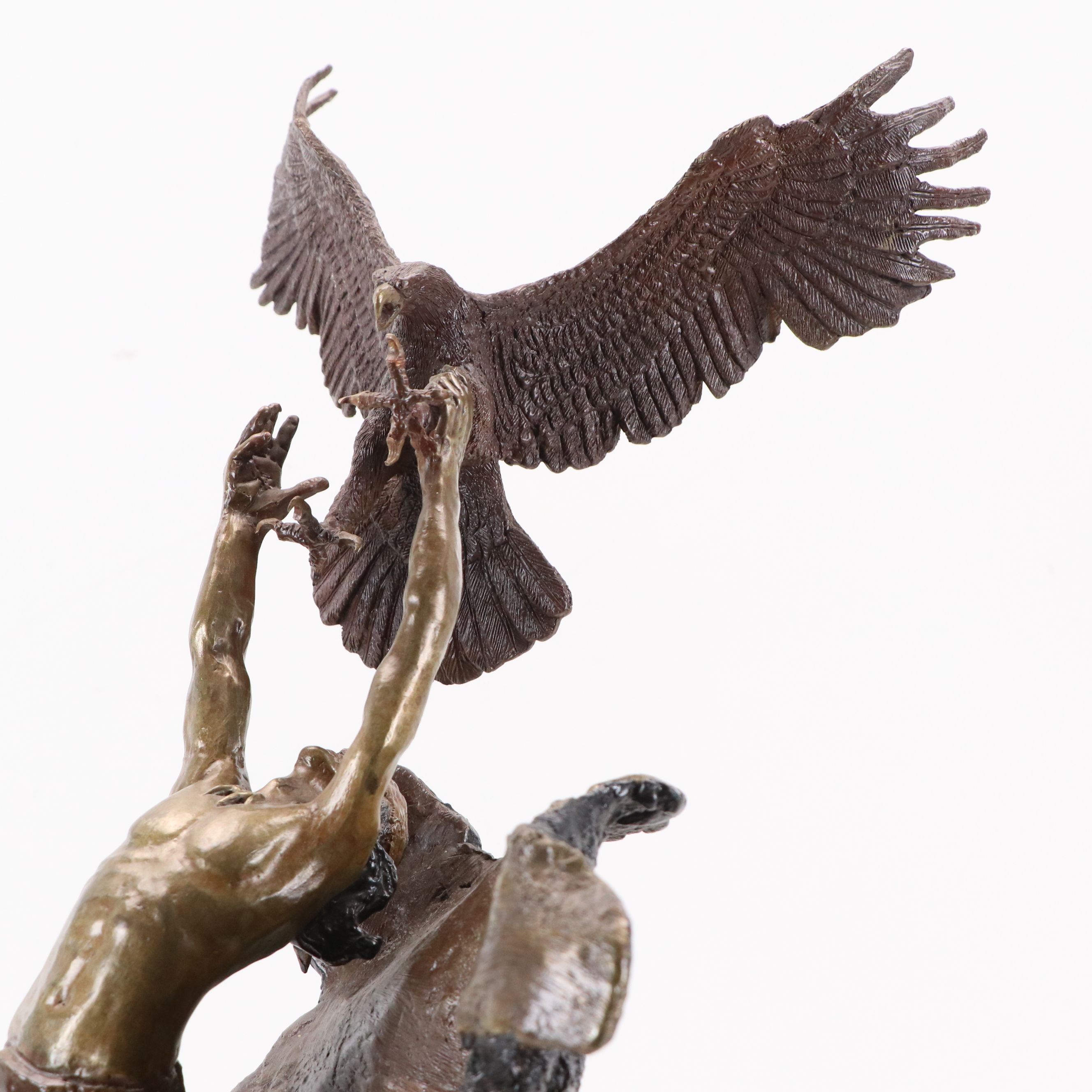 Wally Shoop Cast Bronze Sculpture "Spirit I (Eagle Catcher)," 1986