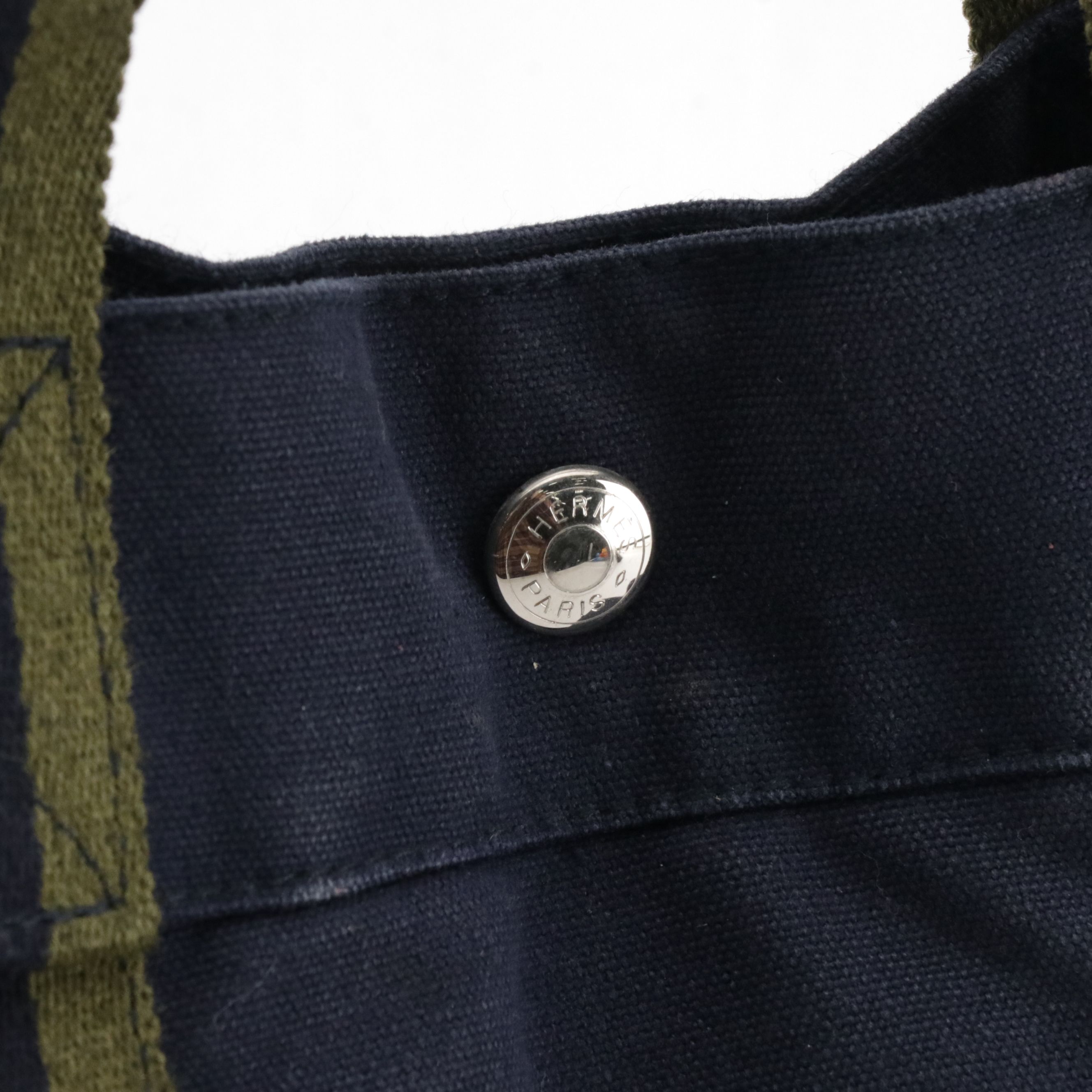 Hermès Cotton Canvas Fourre-Tout MM in Navy/Olive Green