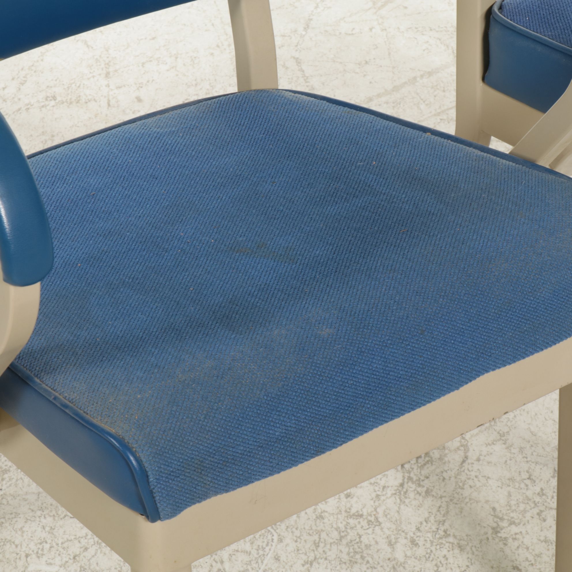 Pair of Harter Metal Frame Office Chairs with Fabric and Faux Leather Upholstery