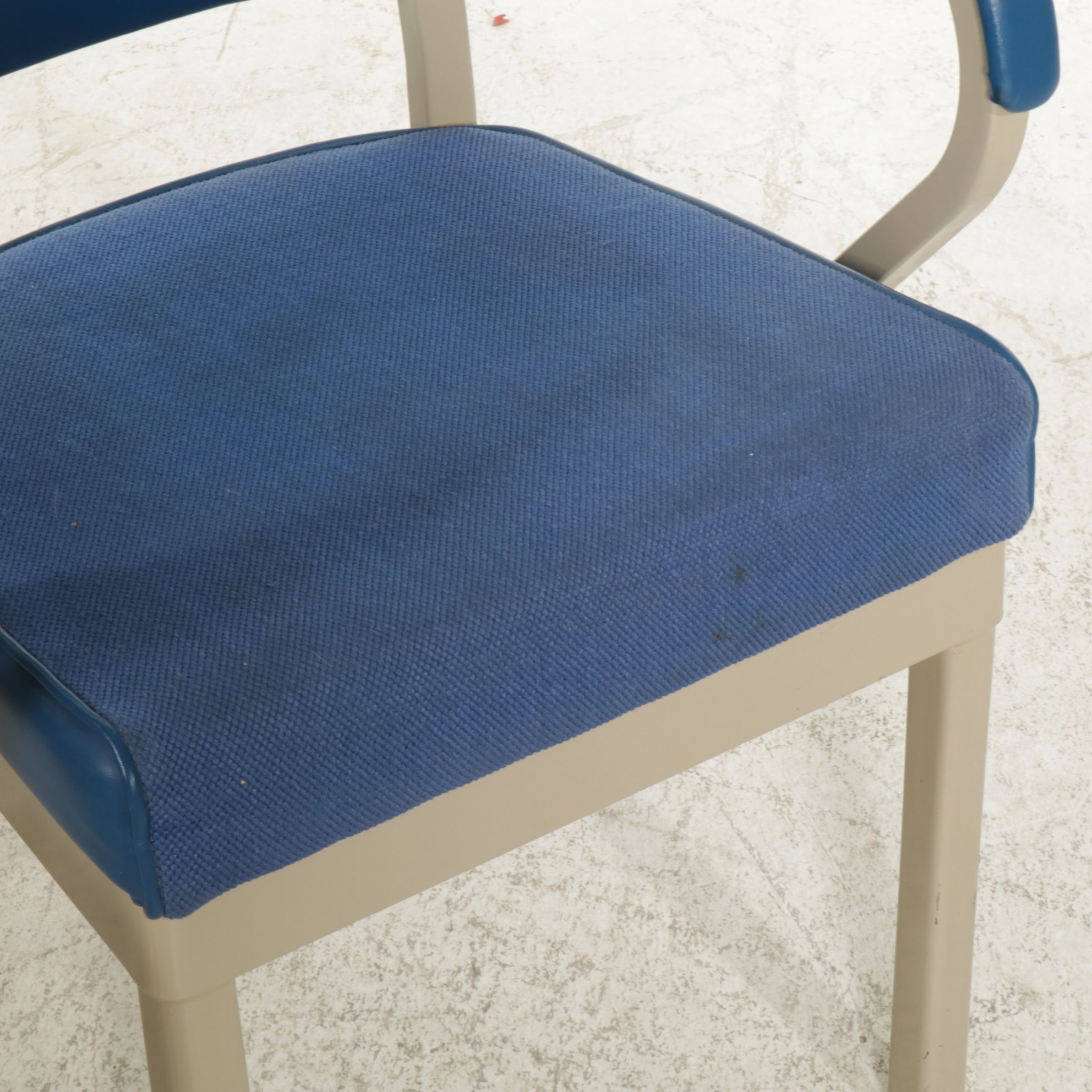 Pair of Harter Metal Frame Office Chairs with Fabric and Faux Leather Upholstery