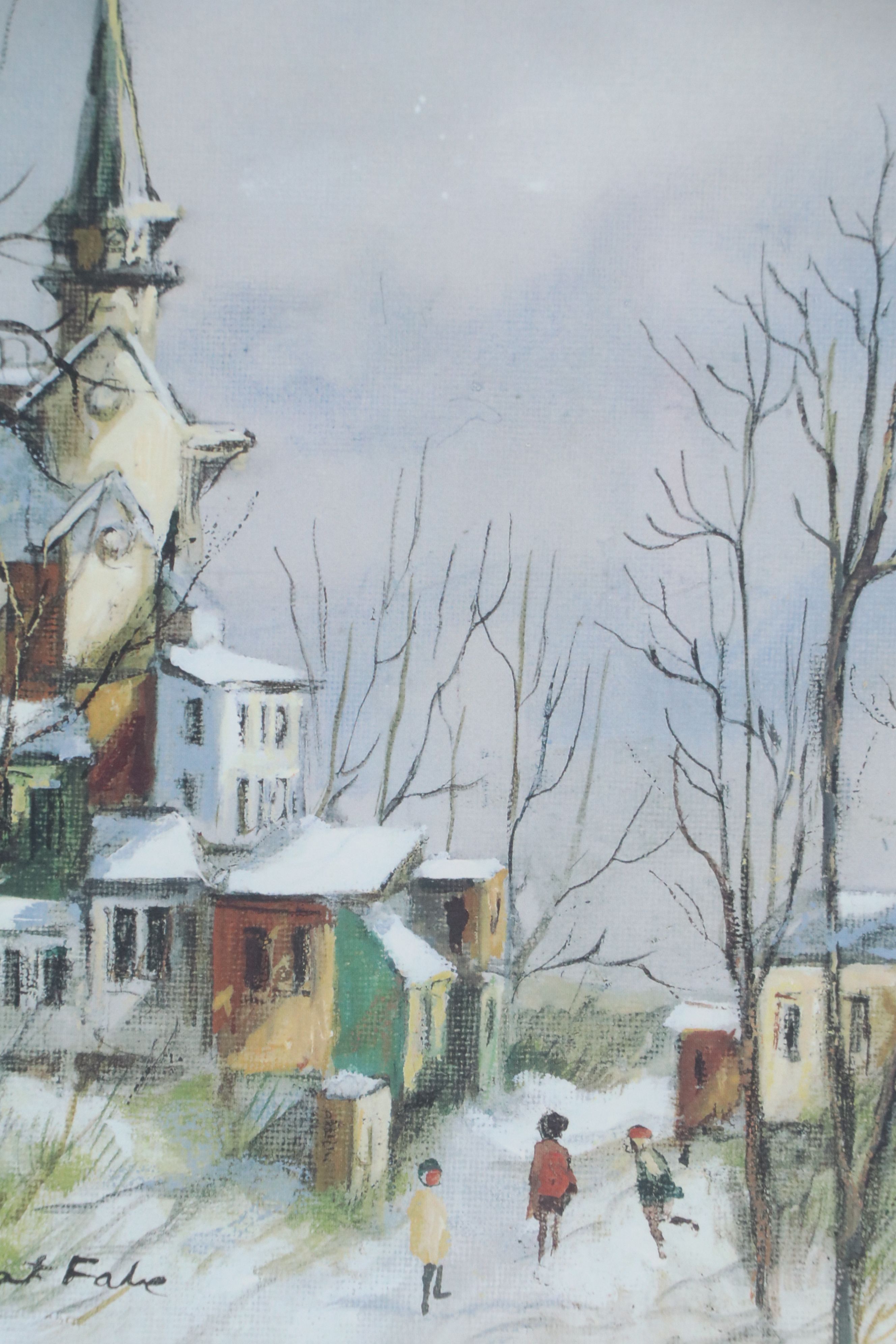Robert Fabe Offset Lithograph "Winter Day," Late 20th Century