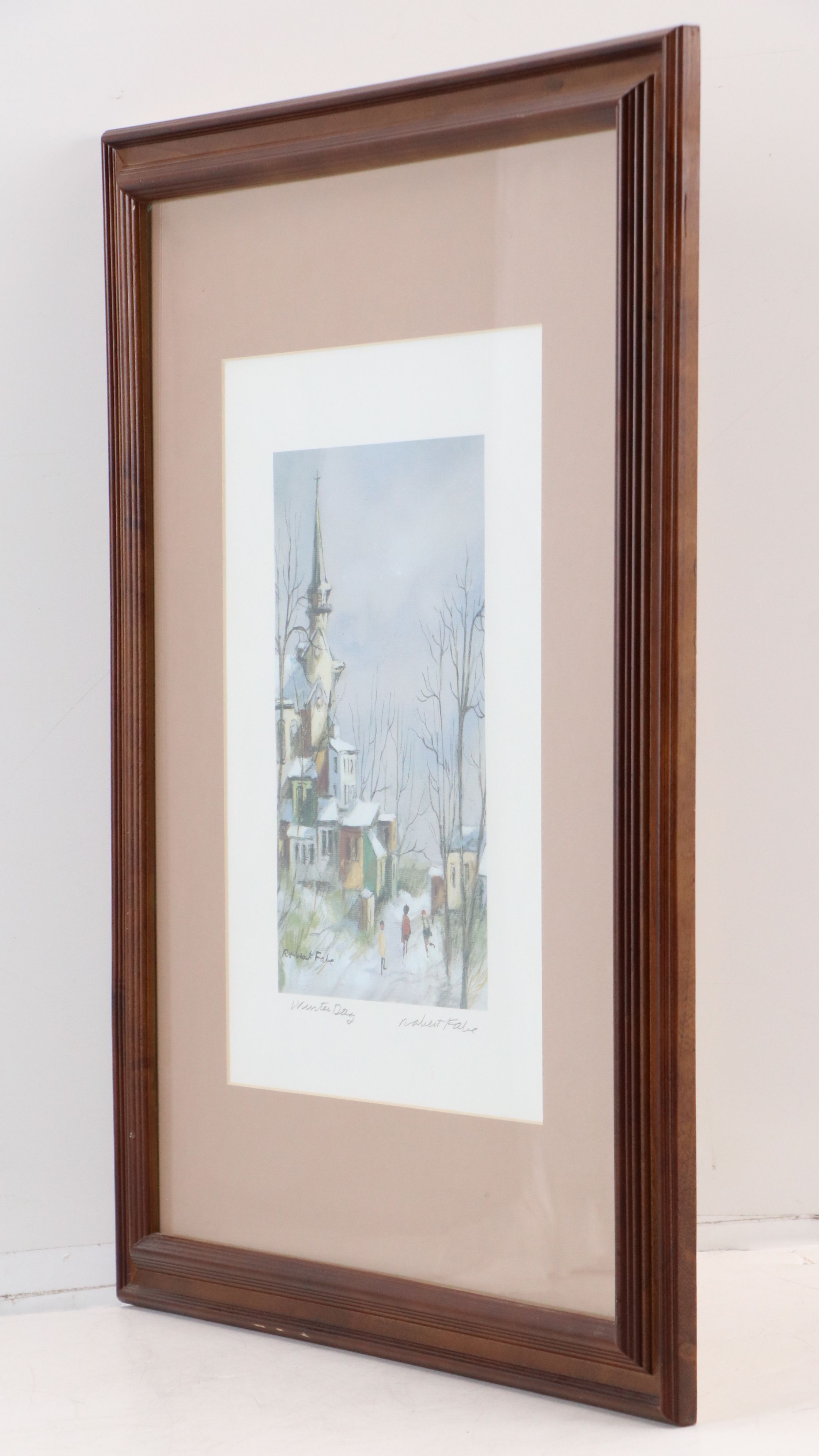 Robert Fabe Offset Lithograph "Winter Day," Late 20th Century