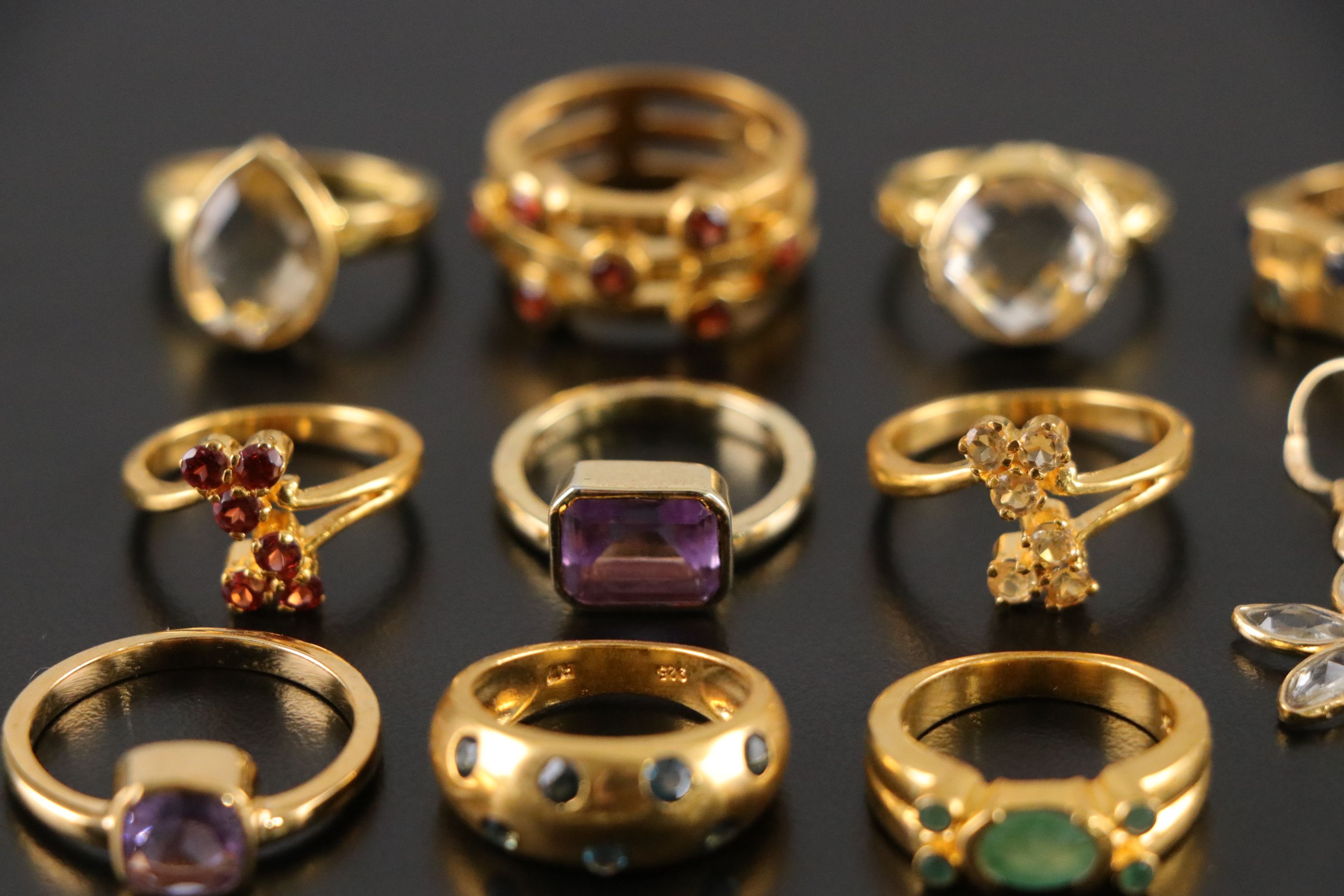 14 Assorted Sterling Silver Rings, Necklaces and Earrings