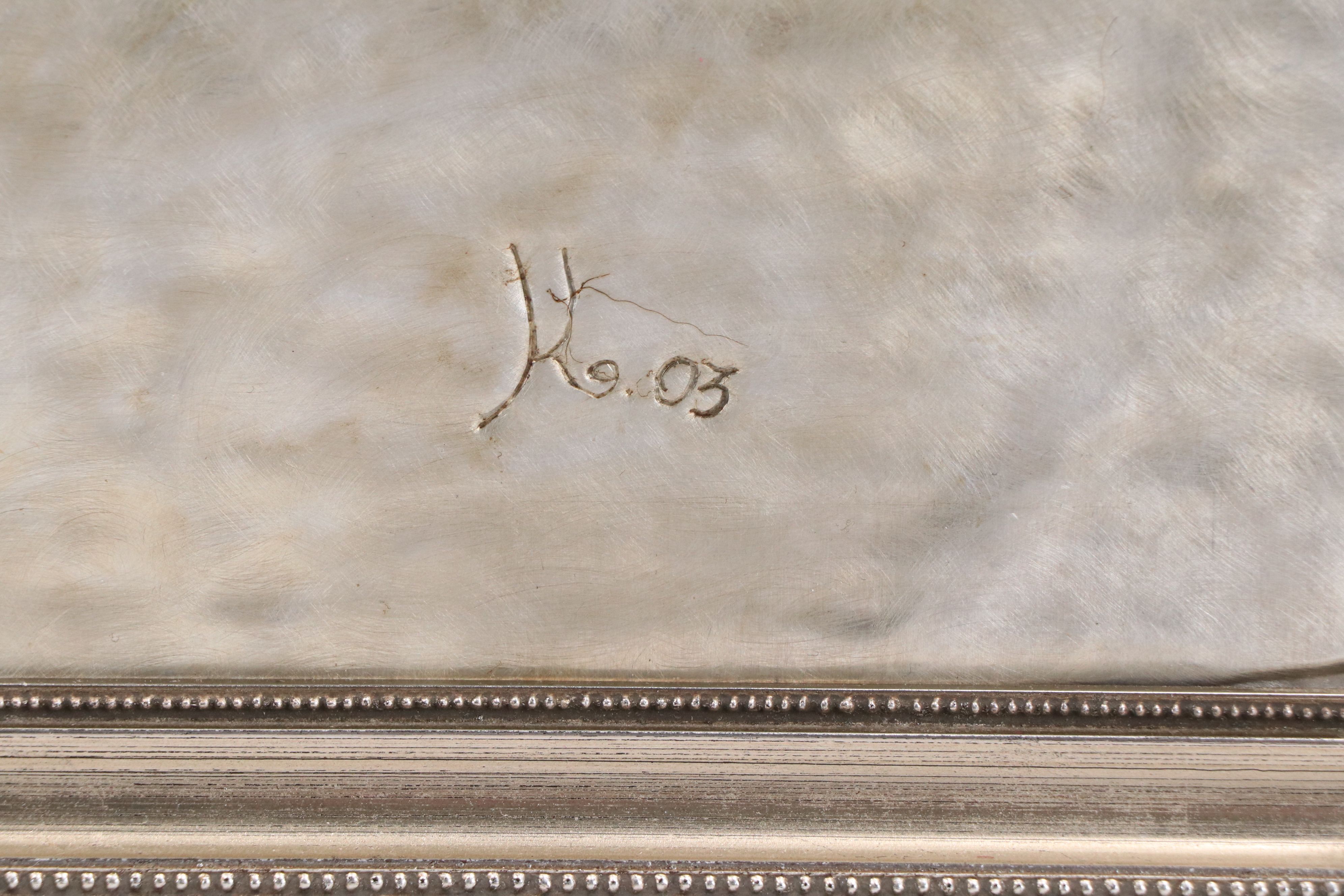 Floral Still Life Embossed Metal Panel, 2003