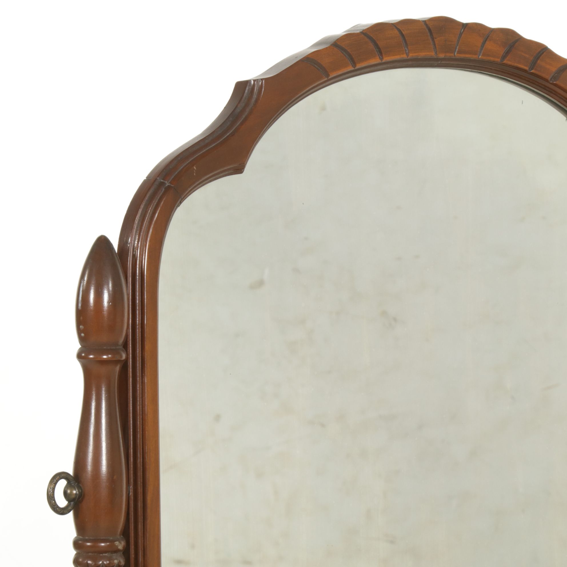 Victorian Mahogany Vanity Desk and Mirror, Early 20th Century