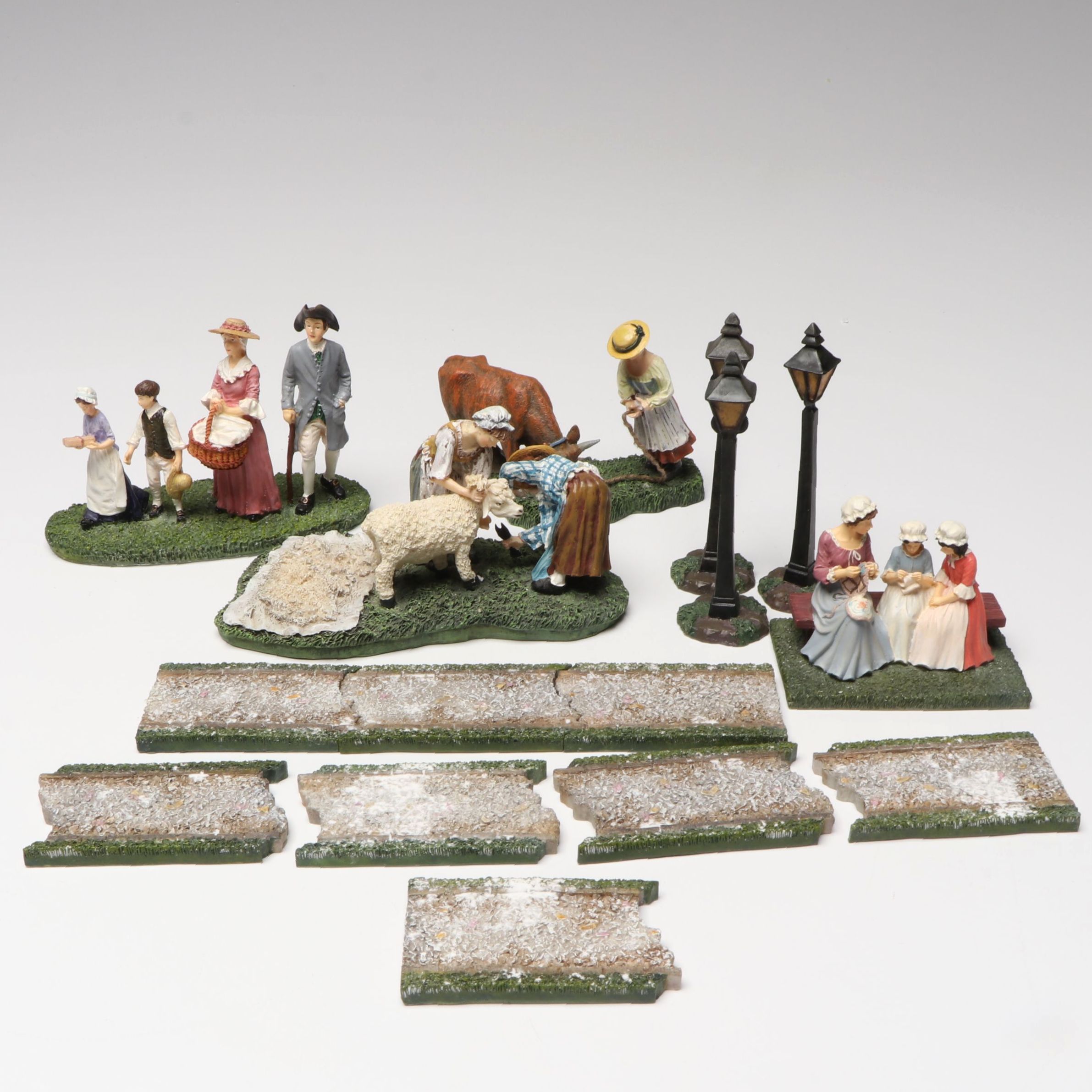 Lang & Wise "Williamsburg" Historic Village Resin Figurines and Accessories