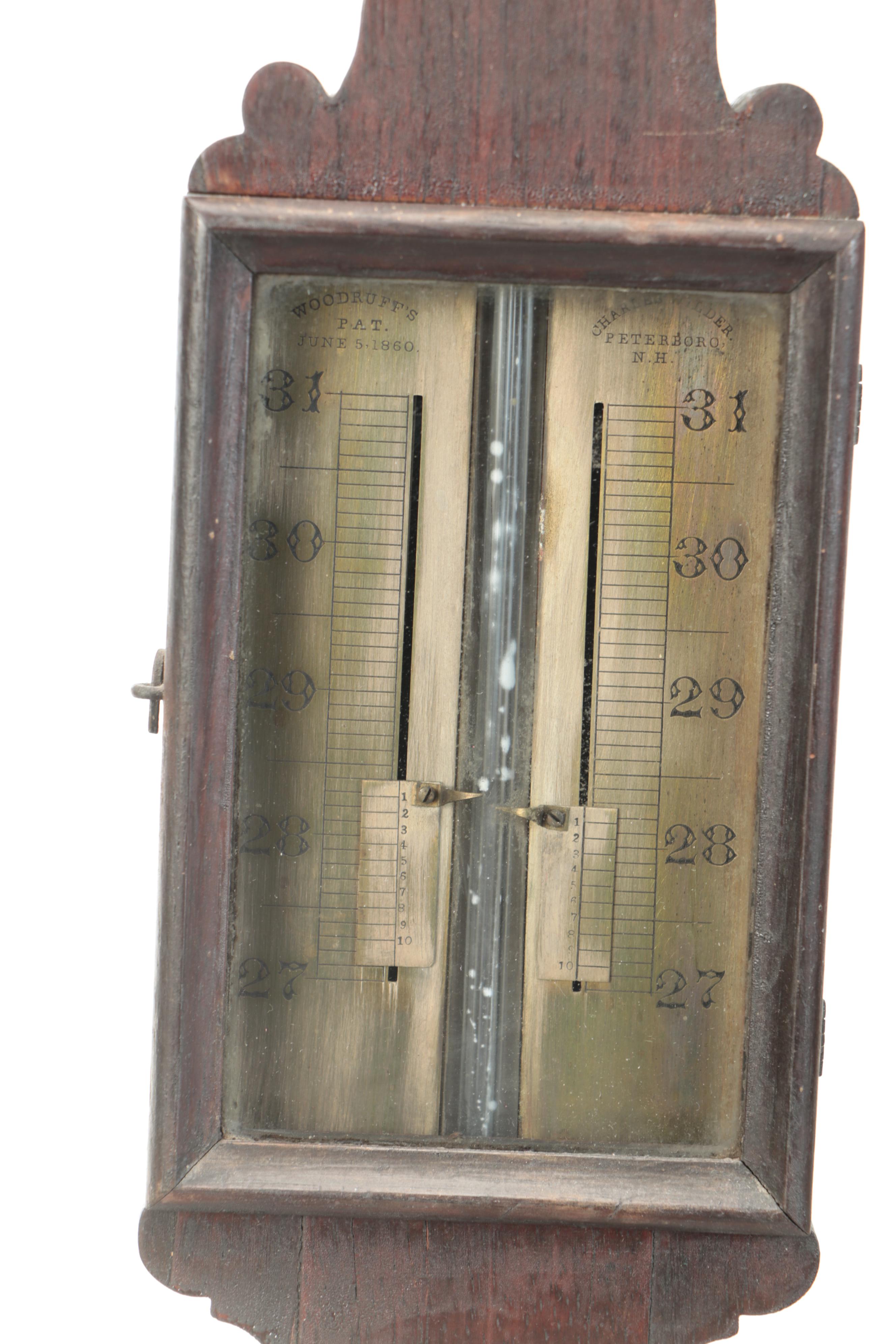 Woodruff's with Charles Wilder Combination Barometer Thermometer, Antique