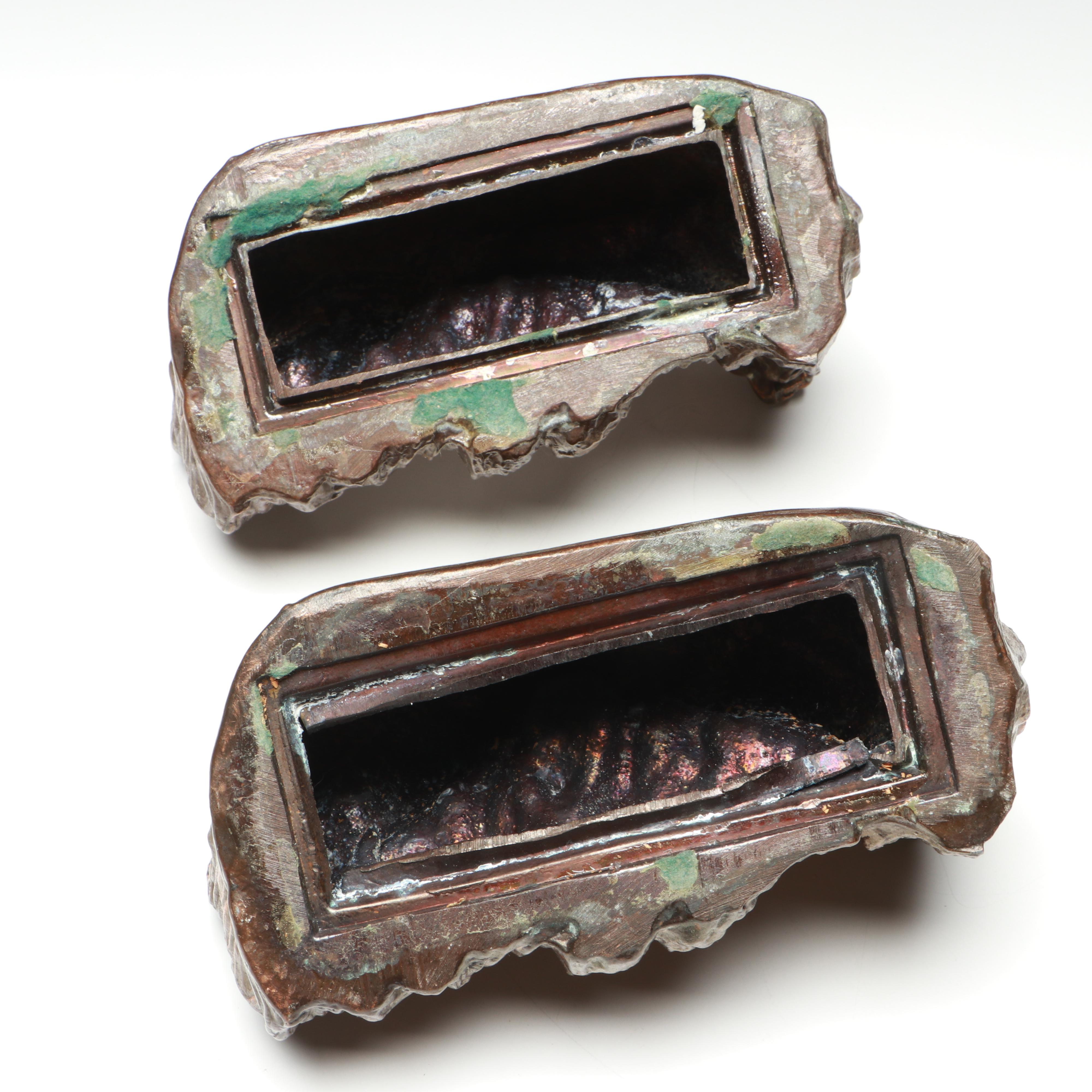 Copper Finish Tiger Bookends