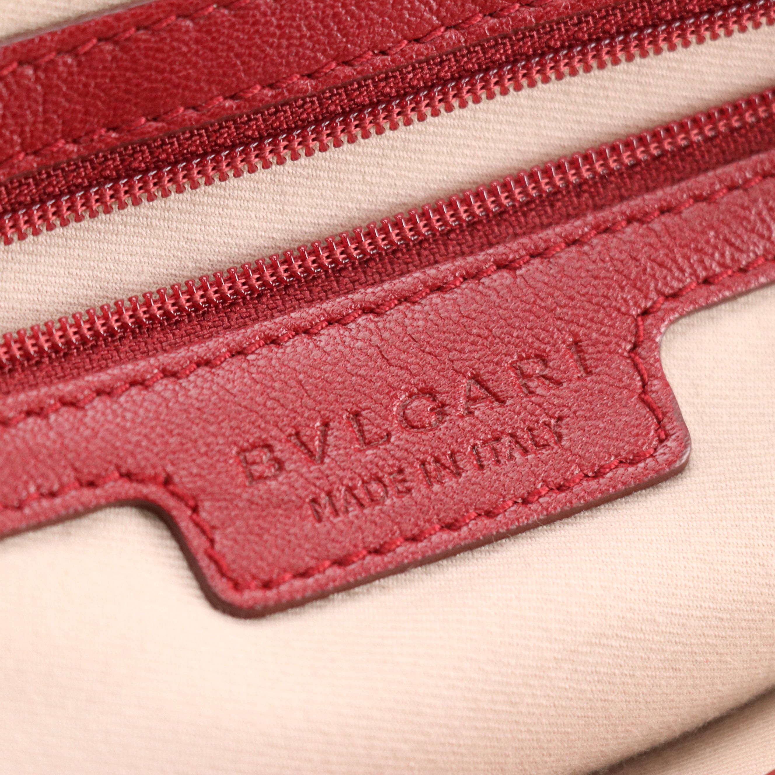 Bvlgari Shoulder Bag in Pleated Red Leather