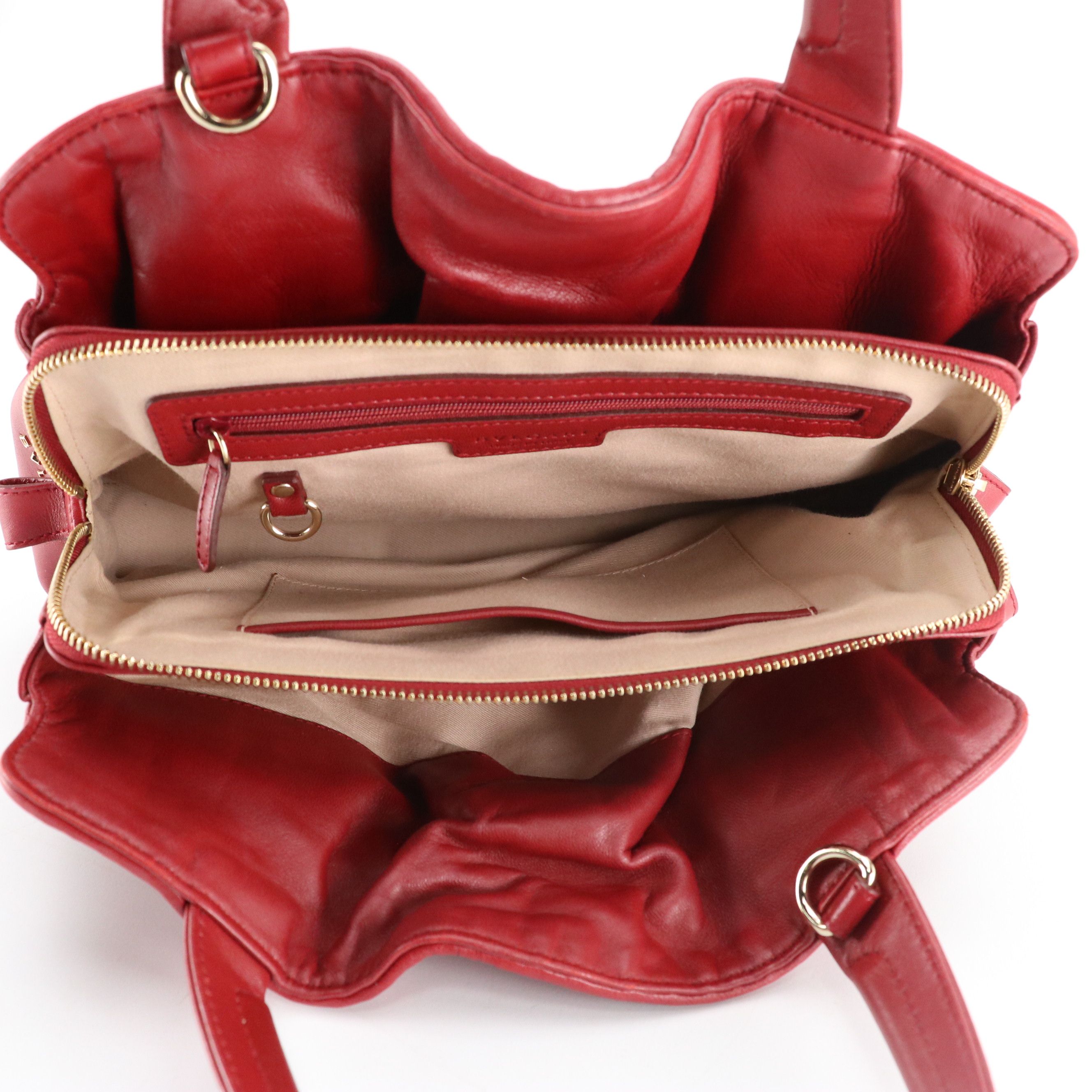 Bvlgari Shoulder Bag in Pleated Red Leather