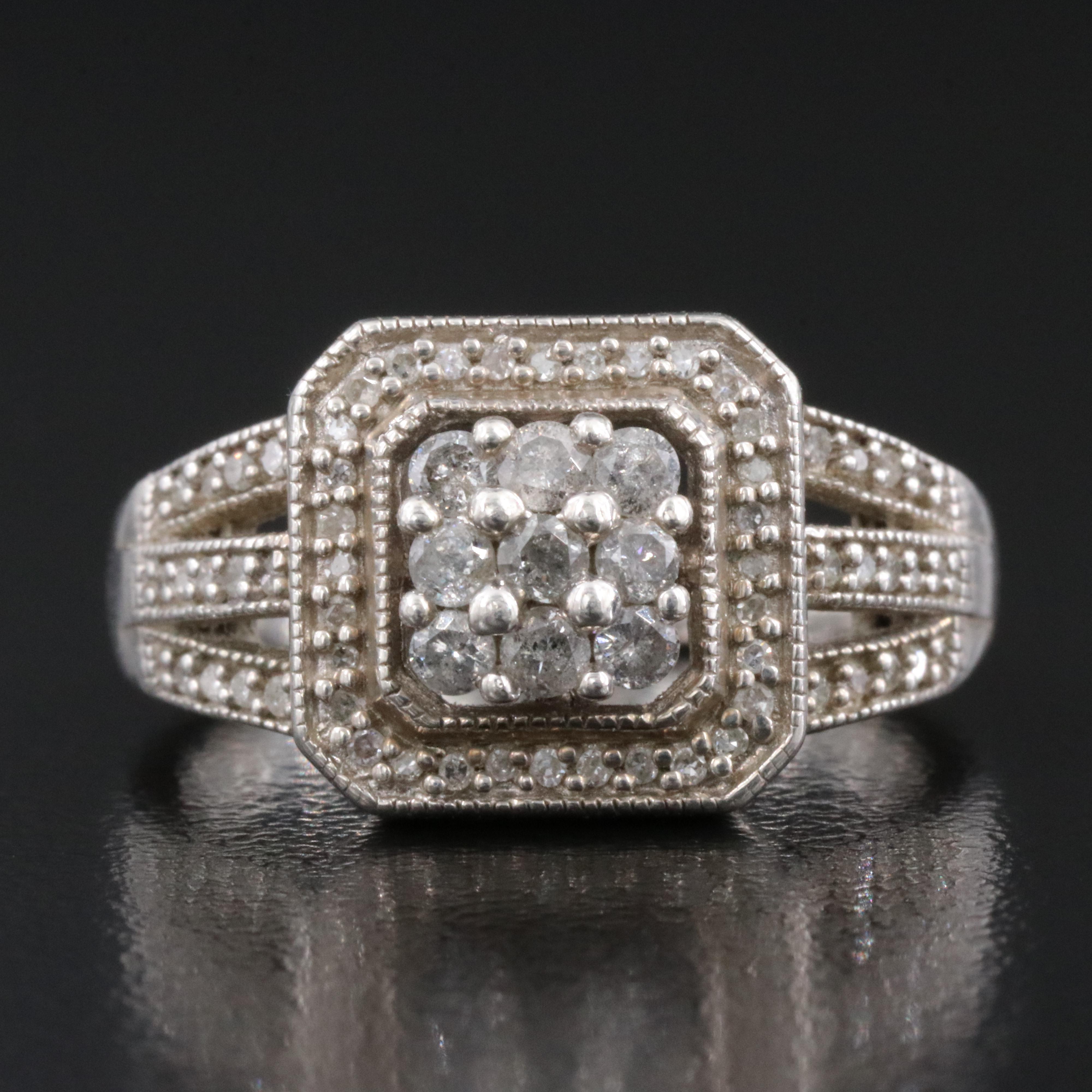 Sterling Diamond Ring