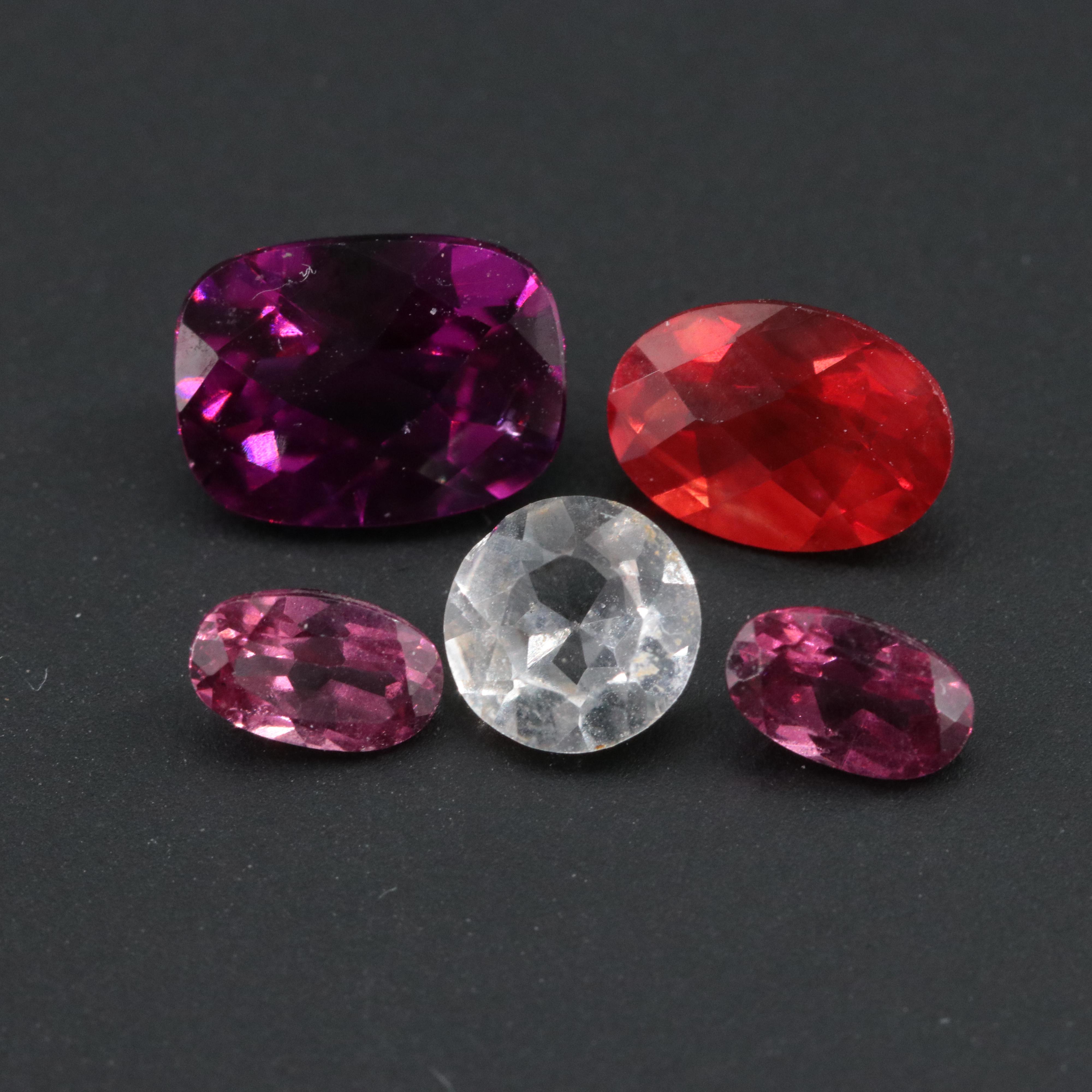 Loose 3.60 CTW Mixed Gemstone Lot with Topaz, Rhodolite Garnet and Labradorite