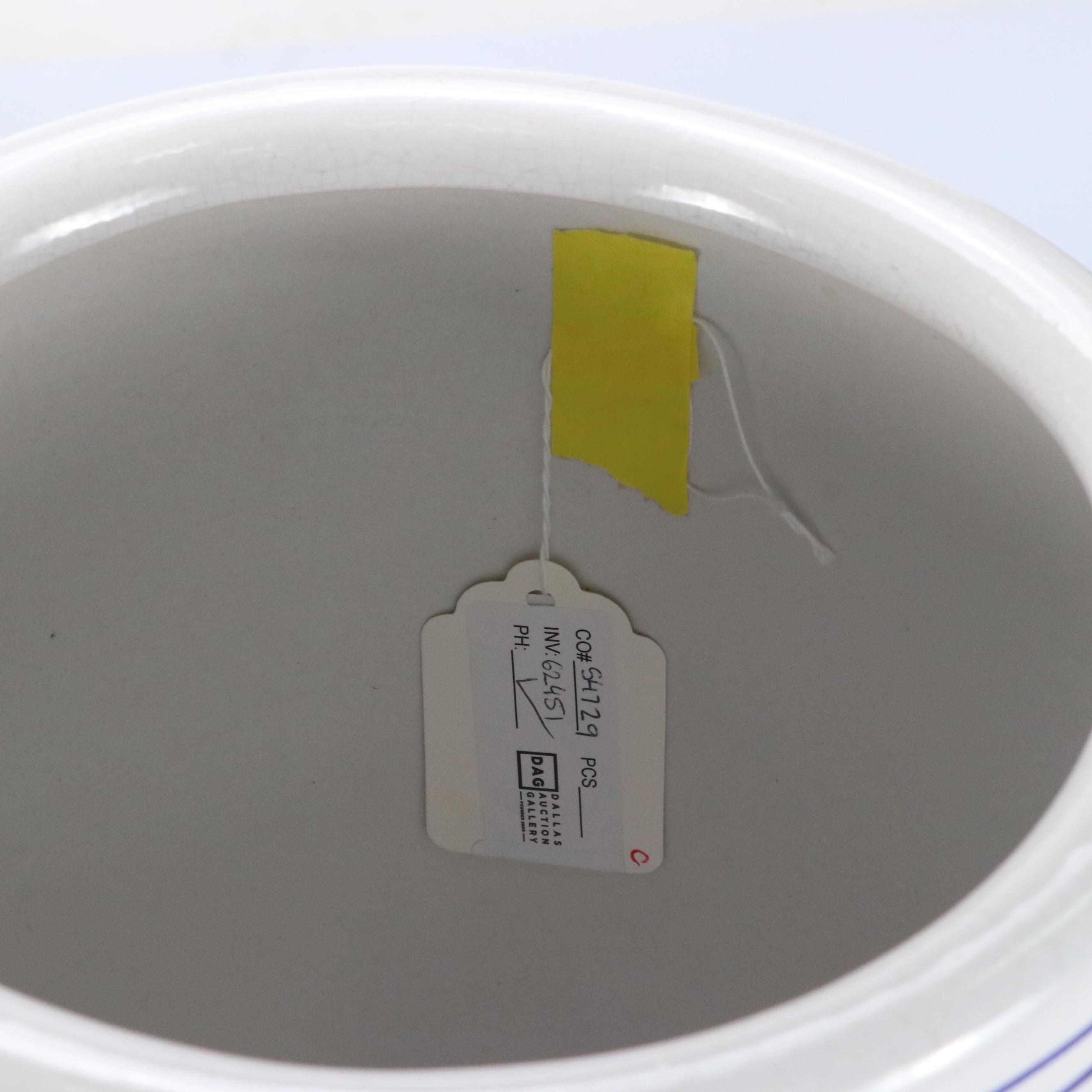 Chinese Chrysanthemum and Vine Porcelain Cylinder Vase and Stand