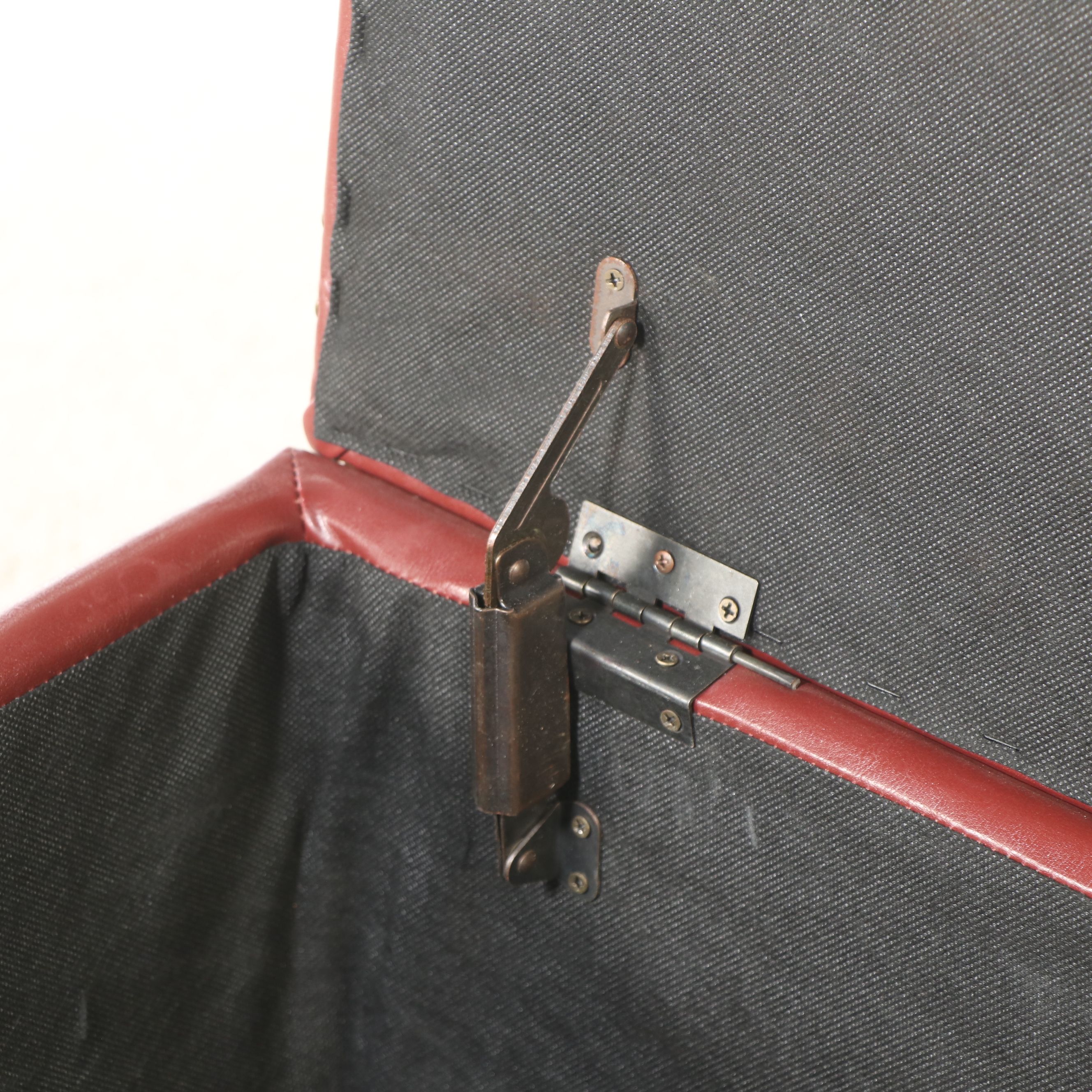 Contemporary Nailhead-Trimmed Faux Leather Ottoman with Storage