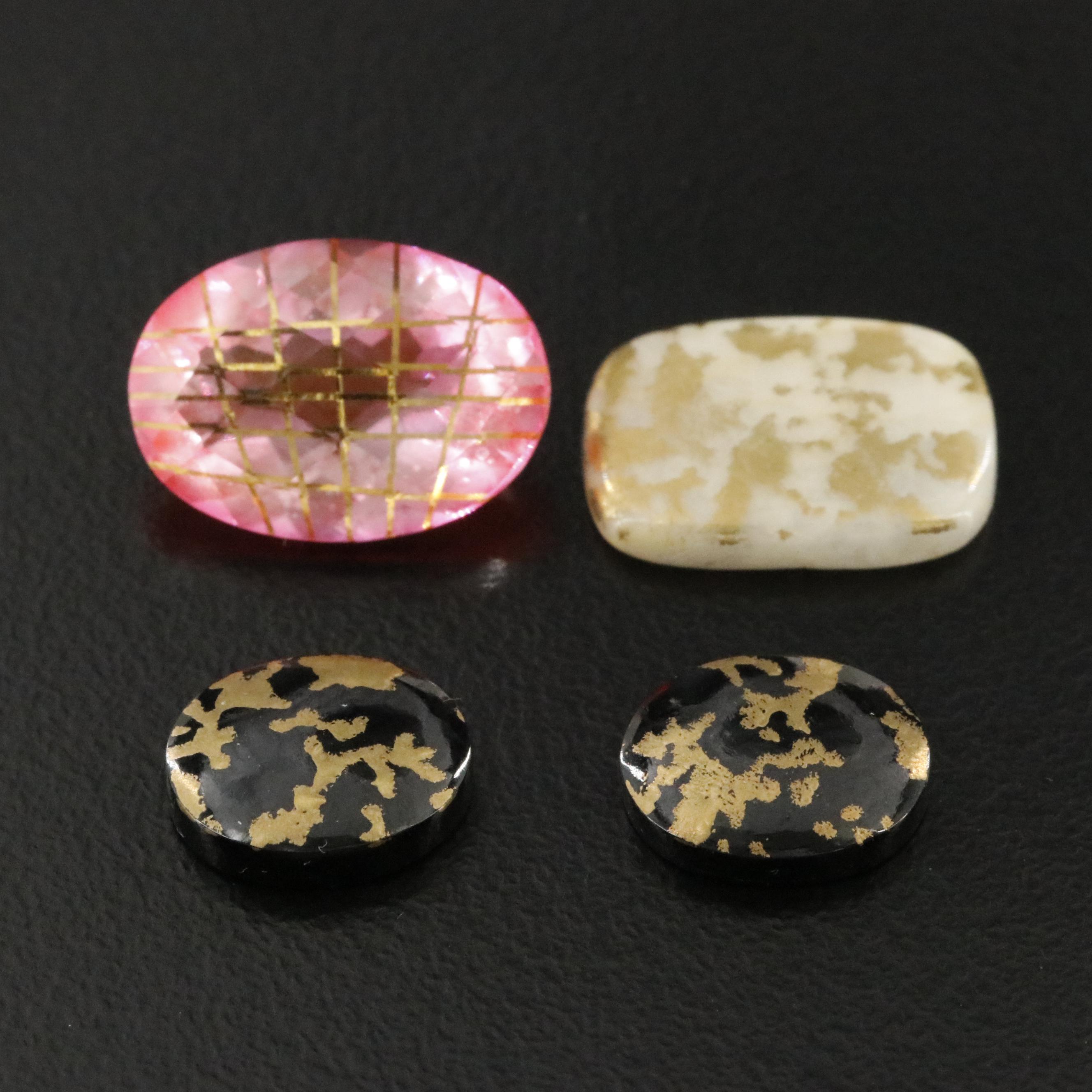 Loose Mixed Gemstone Lot with Quartz Triplet, Black Onyx and Quartzite