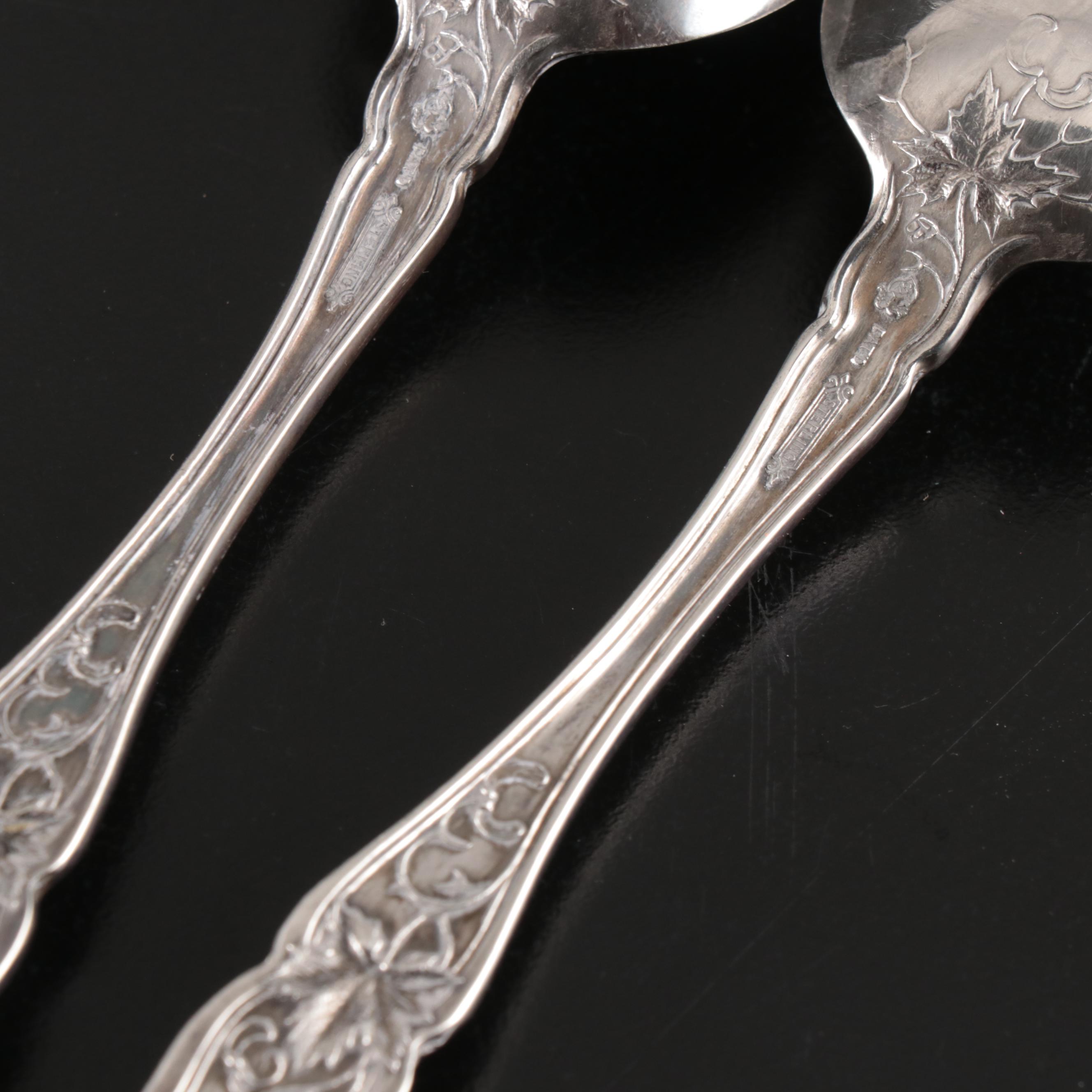 Monogrammed Napkin Ring with Other Sterling and Coin Silver Spoons