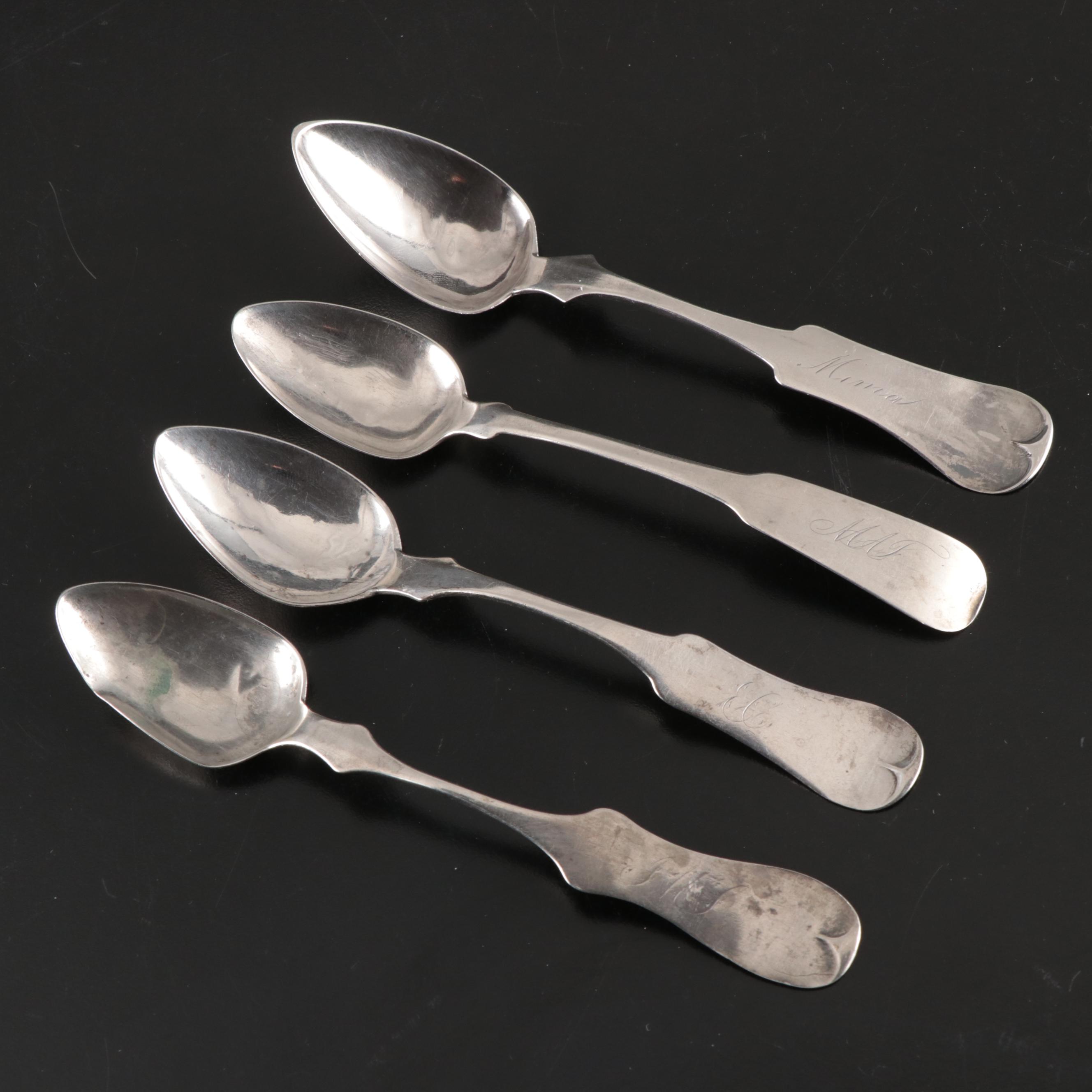 Monogrammed Napkin Ring with Other Sterling and Coin Silver Spoons