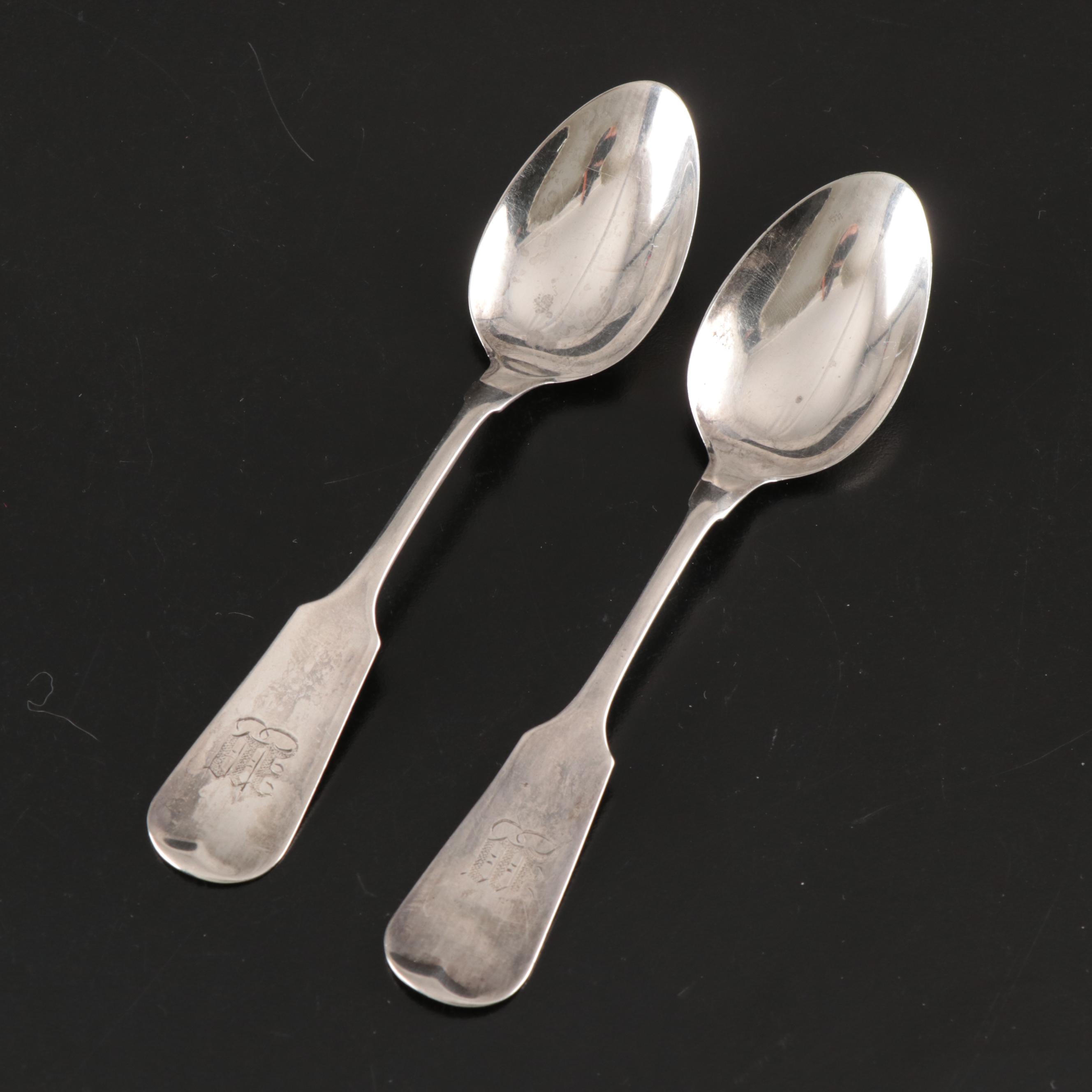 Monogrammed Napkin Ring with Other Sterling and Coin Silver Spoons