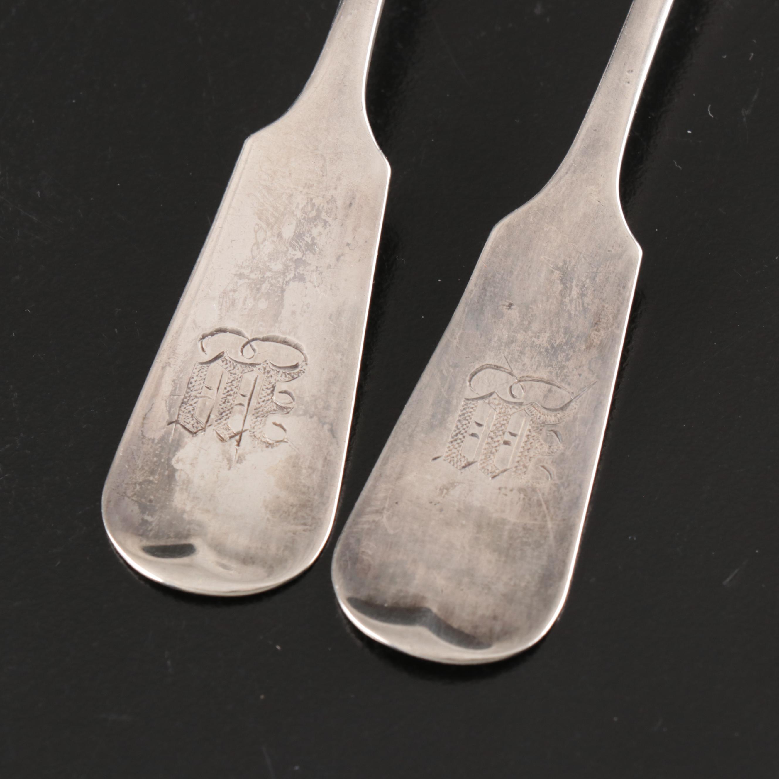 Monogrammed Napkin Ring with Other Sterling and Coin Silver Spoons