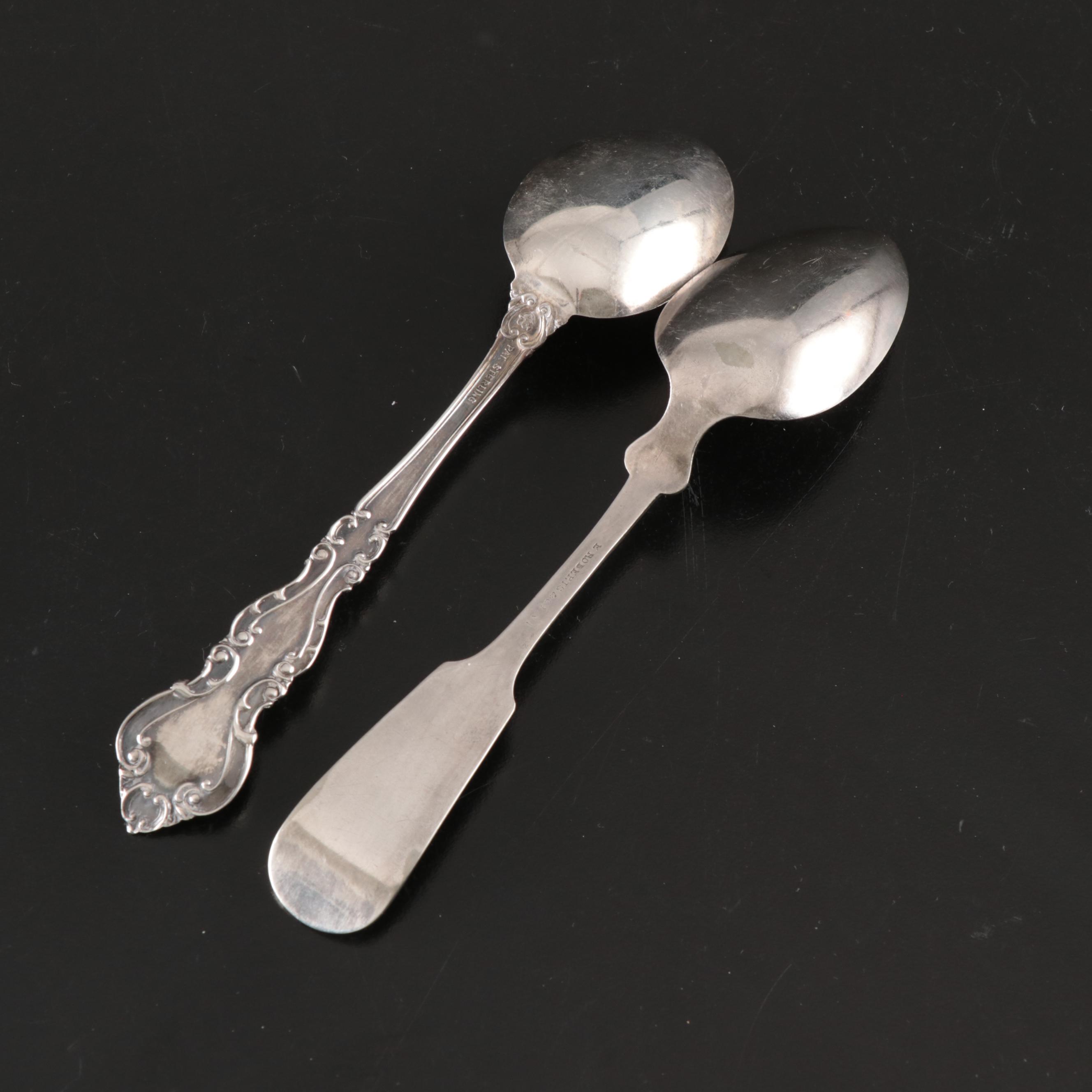 Monogrammed Napkin Ring with Other Sterling and Coin Silver Spoons